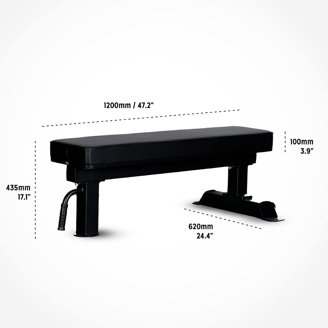 Bells of Steel Flat Weight Bench for Home Gym - Commercial Grade 12-Gauge Steel Powerlifting Bench with 4-Inch Thick Pad (1000lb Capacity) - Perfect for Strength Training, Bodybuilding & Home Workouts