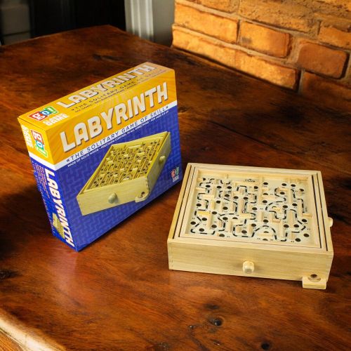 Classic Wooden Labyrinth Maze Puzzle Game - Brain Teaser & Hand-Eye Coordination Toy for Kids & Adults - Perfect for Family Game Night, Party Favors & Stress Relief