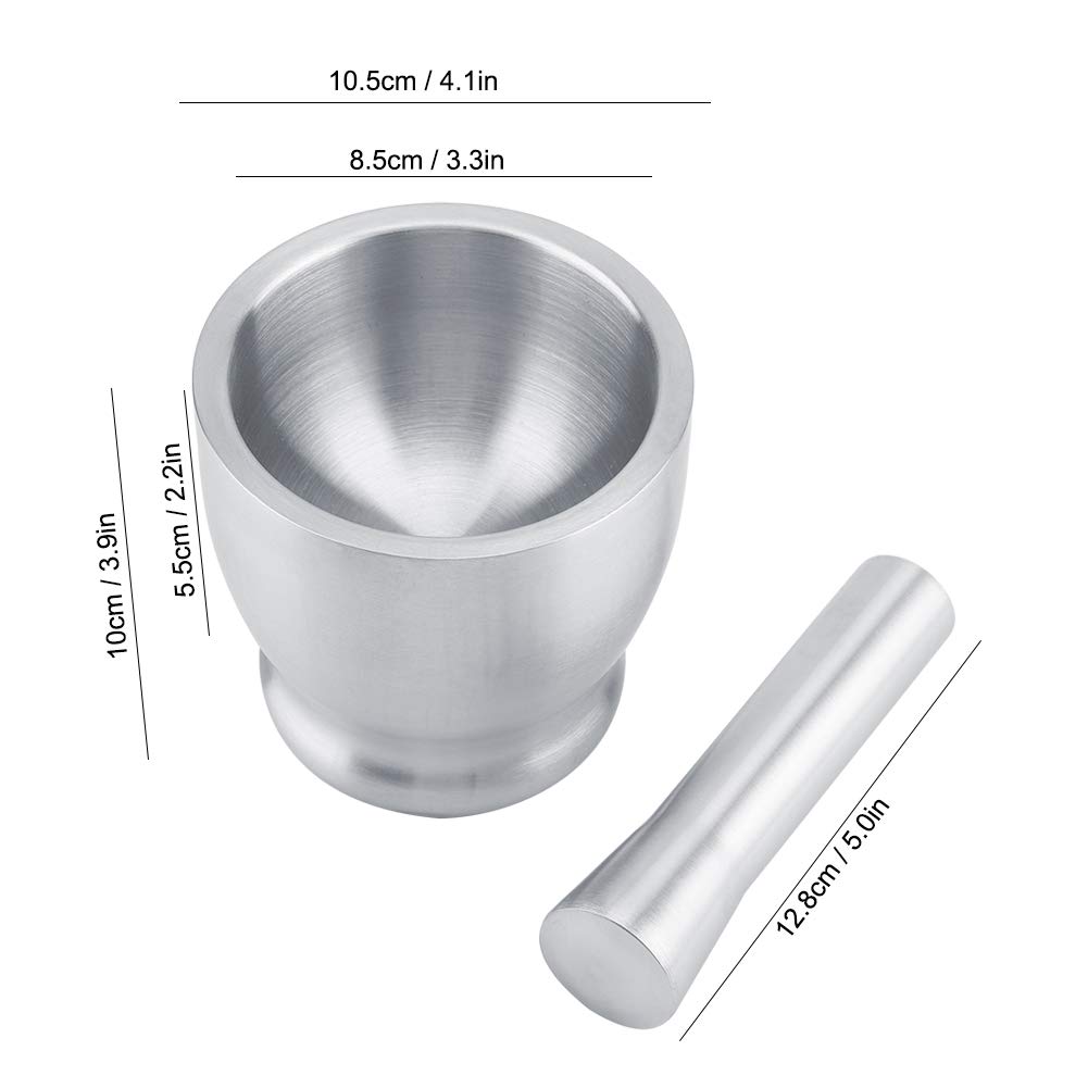 Premium Stainless Steel Mortar and Pestle Set - Heavy Duty Spice Grinder for Garlic, Herbs, Coffee Beans & Seasonings - Perfect for Kitchen, Cooking, Baking & Homemade Spice Blends