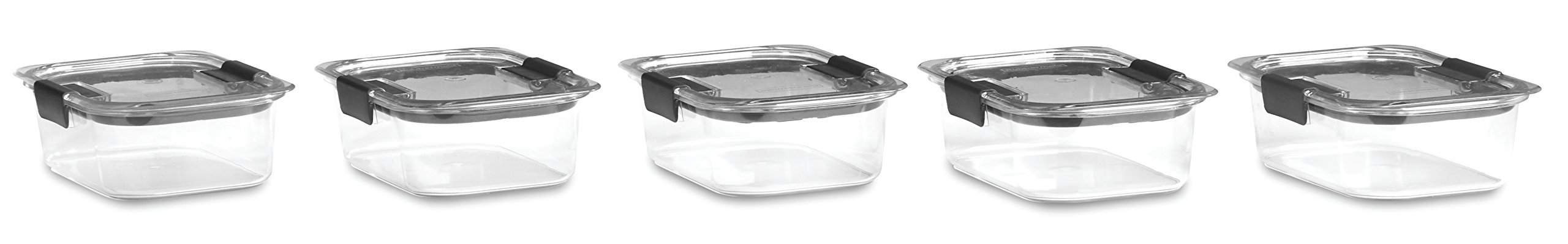 Rubbermaid Brilliance 24-Piece BPA-Free Food Storage Containers Set | Leakproof Plastic Lids, Clear Airtight Kitchen Organizers (3.2 Cup Medium, 5-Pack) - Perfect for Meal Prep, Leftovers & Pantry Organization
