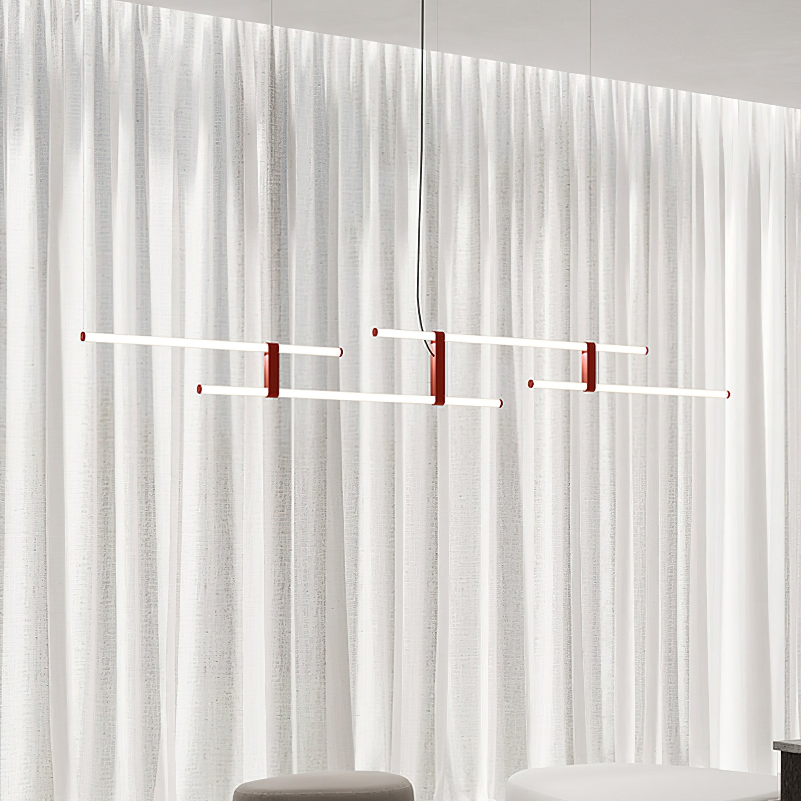 Modern Horizontal Chandelier - Sleek Linear Crystal Ceiling Light Fixture for Dining Room, Living Room & Bedroom | Elegant Lighting for Home Decor