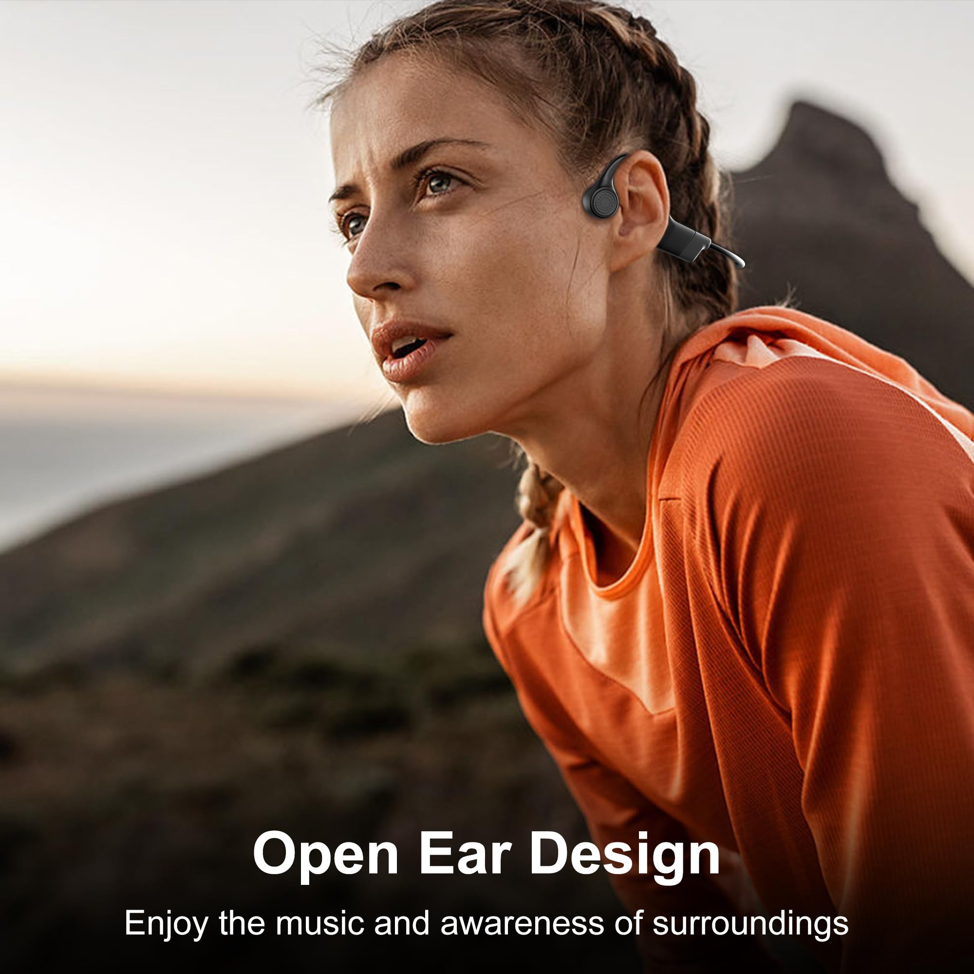 Hanmer Bone Conduction Headphones - Open-Ear Bluetooth Wireless Sport Headphones with Built-in Mic, IPX8 Waterproof for Running, Cycling, Hiking & Workout | Perfect for Outdoor Activities & Gym Training
