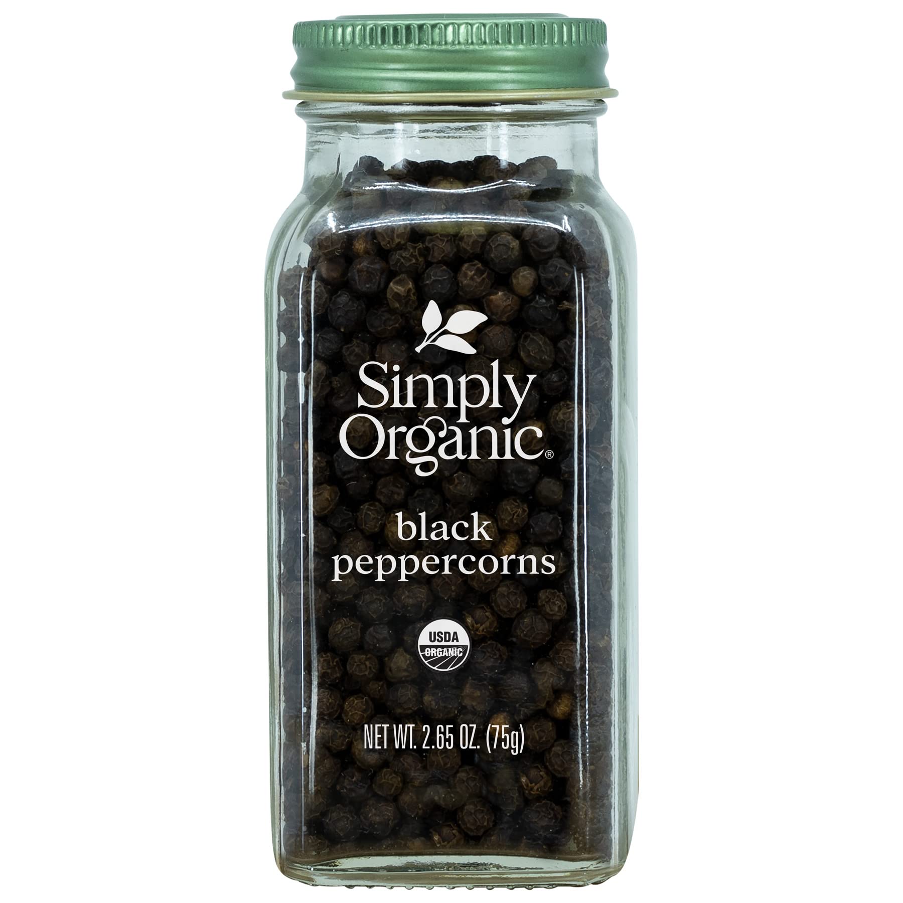 Organic Whole Black Peppercorns - USDA Certified, 2.65 oz (75g) | Premium Piper Nigrum L. Spice | Perfect for Grinding Fresh Pepper, Cooking & Seasoning Steaks, Salads & Soups