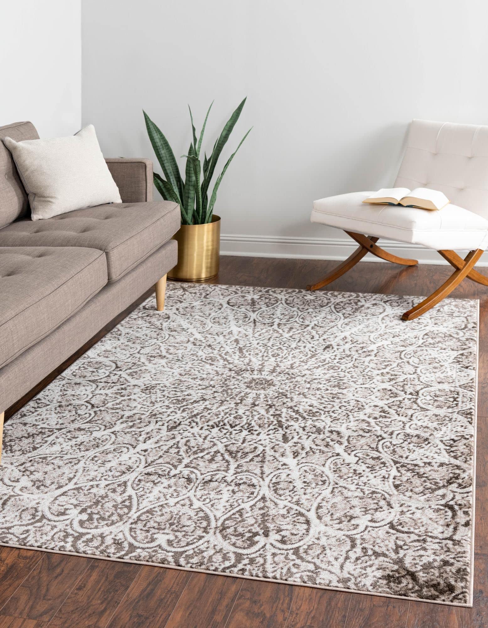 Premium 7' x 10' Brown Area Rug - Soft & Durable Monte Carlo Collection for Living Room, Dining Room & Open Floor Plans - Perfect for Home Decor & High Traffic Areas