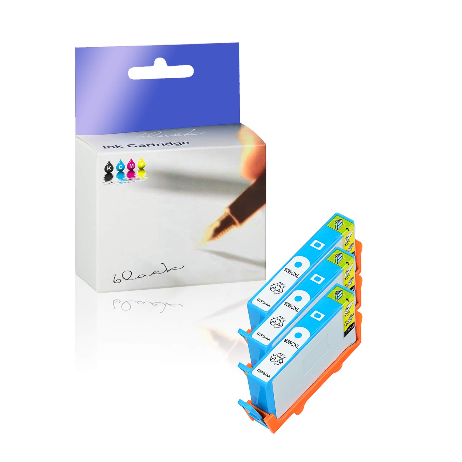 KCYMTONER HP 935XL Compatible Ink Cartridges (Cyan, 3-Pack) - Works with Officejet Pro 6830 6230 6815 6835 6812 6820 6220 Printers | High-Quality Replacement for Home & Office Printing Needs