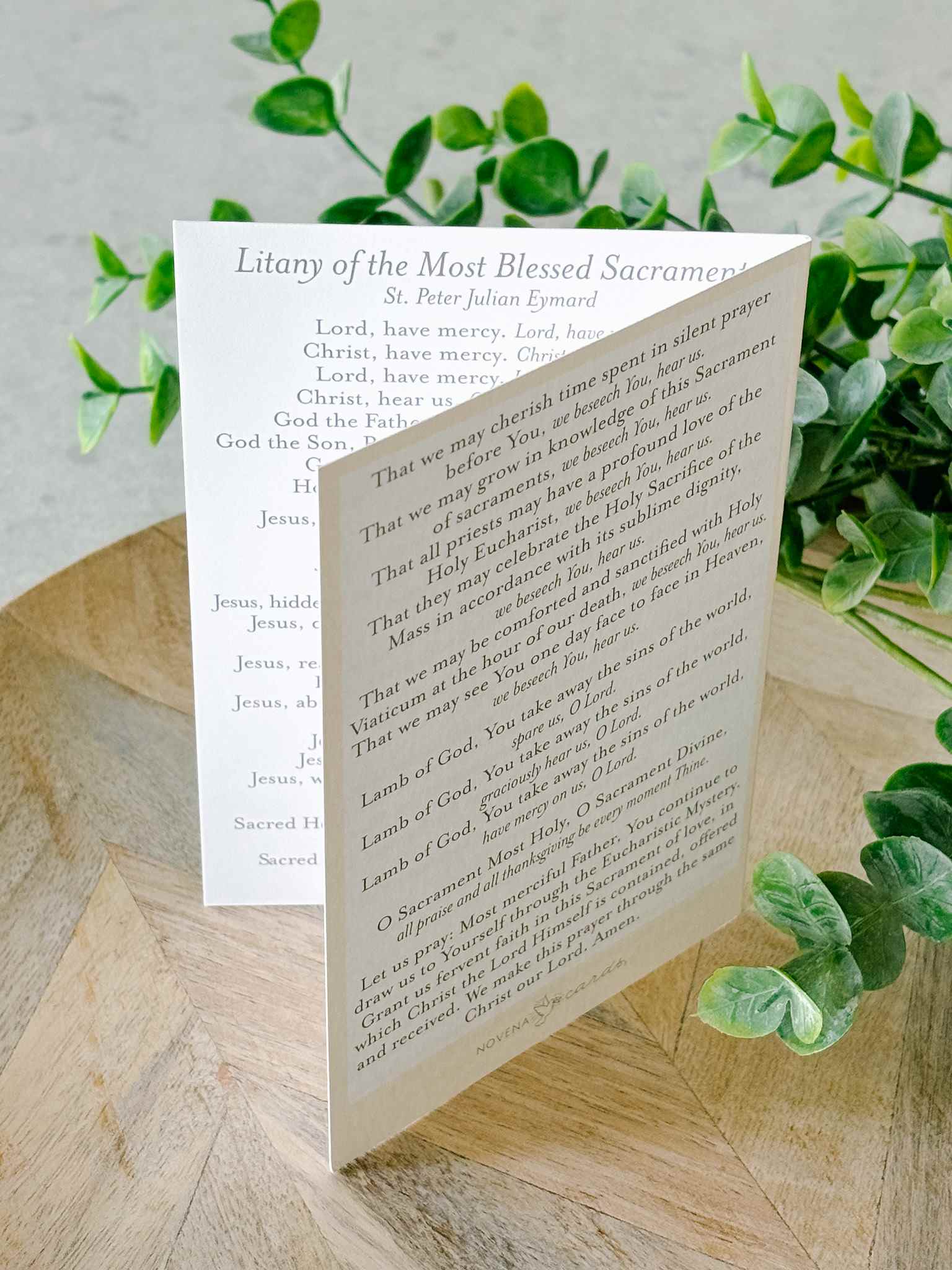 Litany of the Most Blessed Sacrament Prayer Card - Catholic Devotional Card for Eucharistic Adoration & Worship