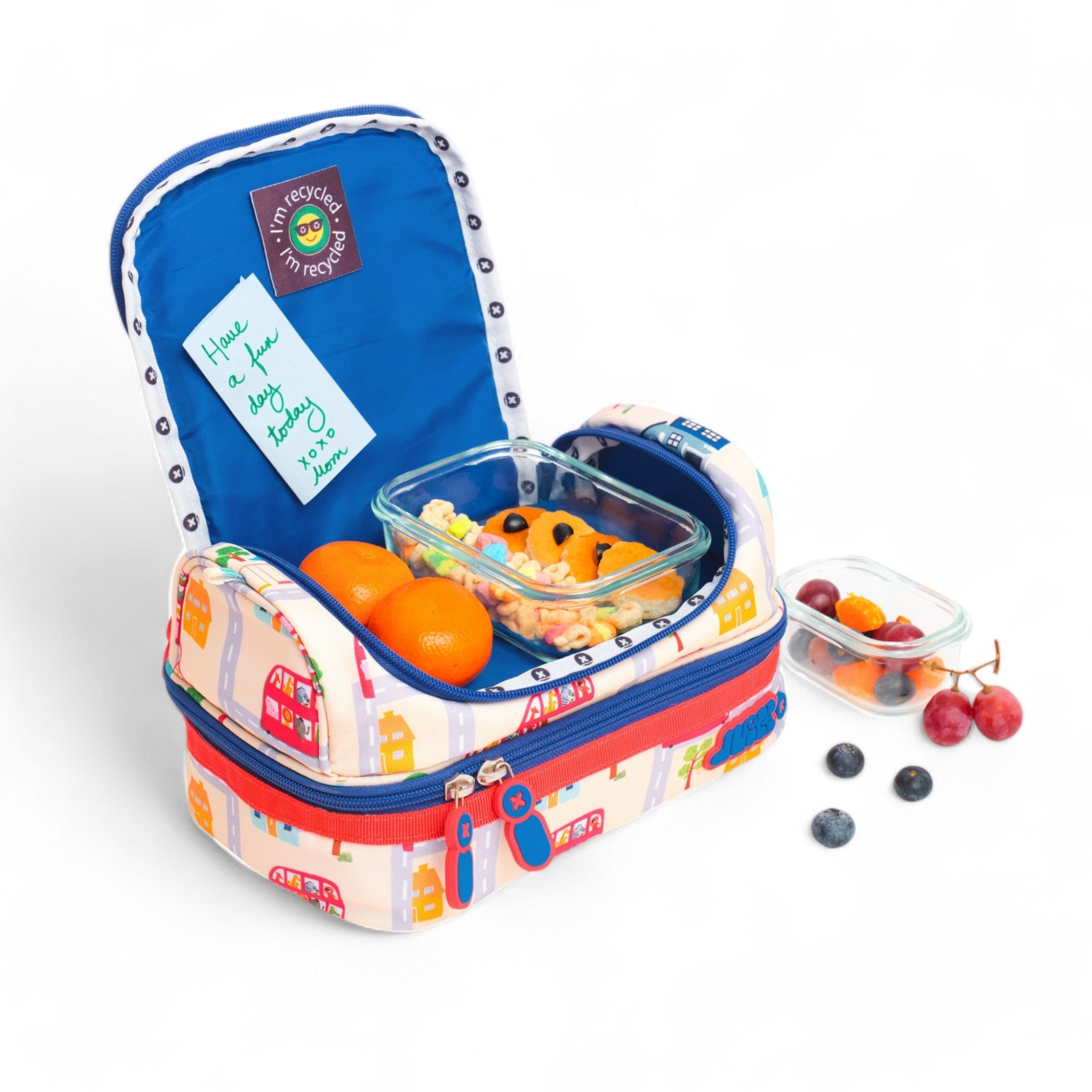 Wheel on the Bus Insulated Lunch Box for Kids - Fun School Lunch Bag with Cool Bus Design - Perfect for Preschool, Daycare & Picnics