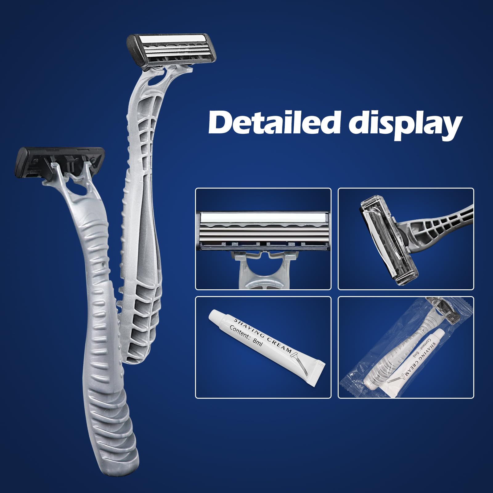 650 Pack Kheoxusa 3-Blade Disposable Razors - Individually Wrapped Silver Razors for Men & Women - Perfect for Travel, Hotels, Airbnb, Shelters & Personal Grooming