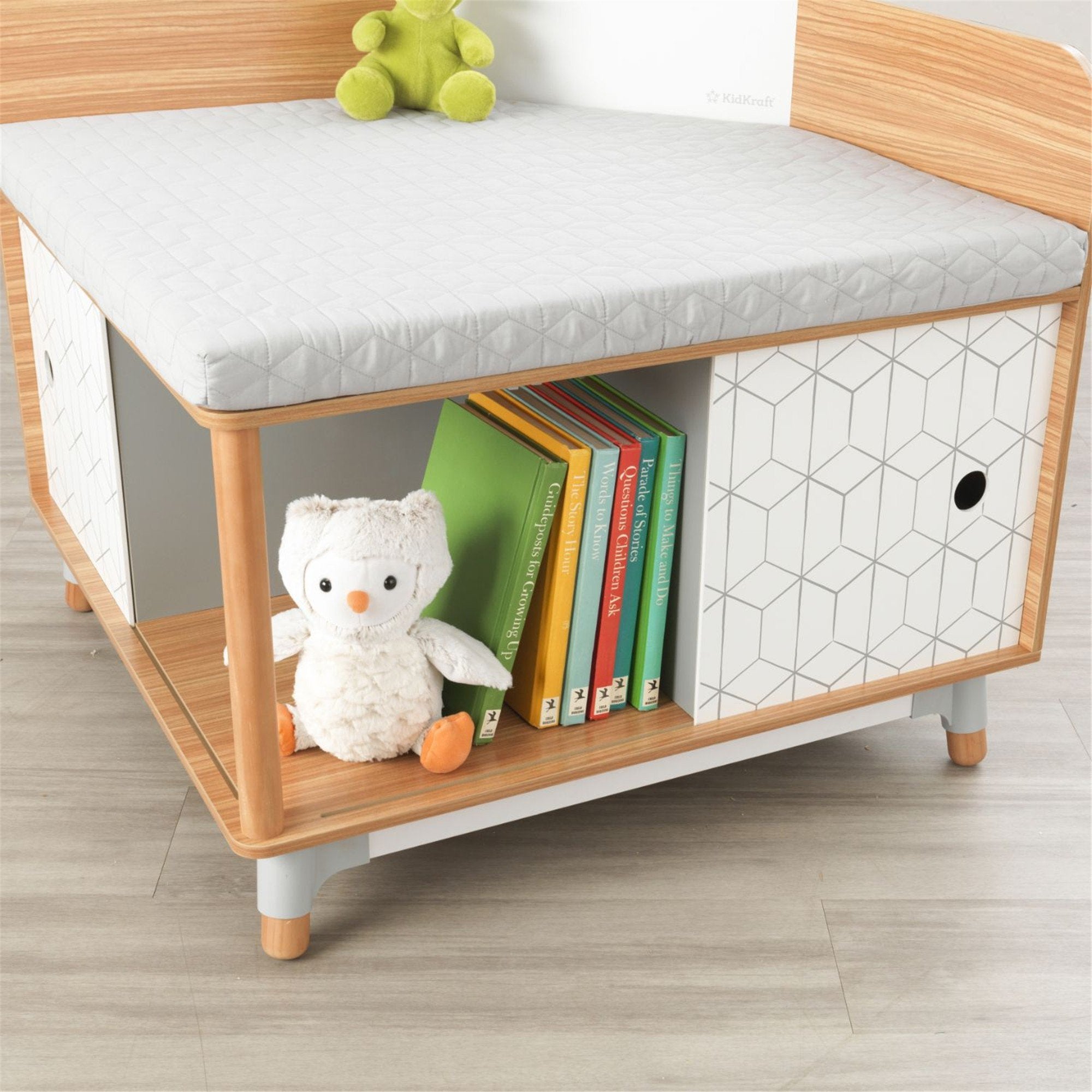 KidKraft Mid Century Modern Kids Corner Reading Nook - Cozy Book Nook for Children's Bedroom, Playroom or Classroom Reading Area
