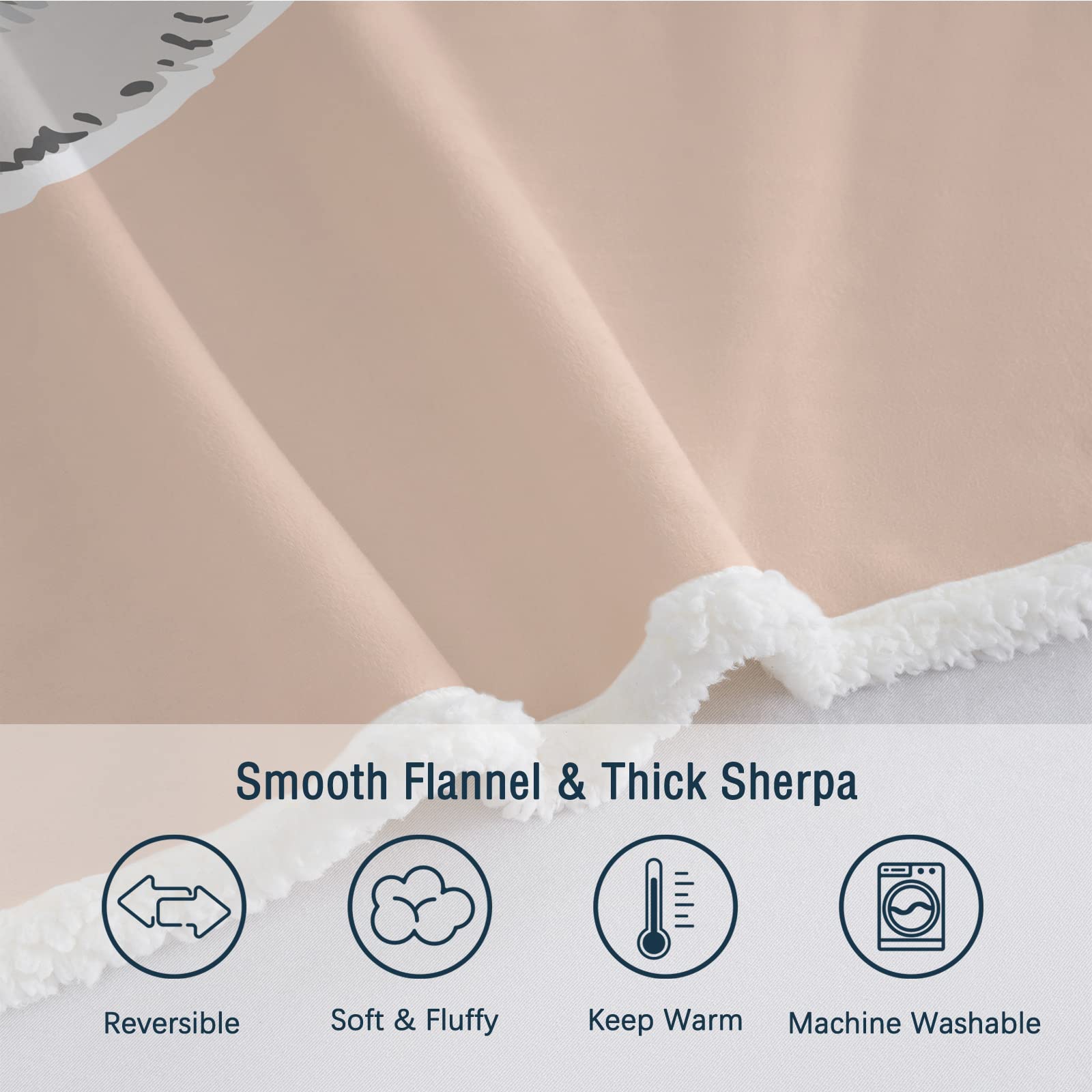 SOULZZZ Light Pink Sherpa Cat Blanket Queen Size 60x80 Inch - Soft Fluffy Plush Throw for Teens, Kids, Cat Lovers - Perfect for Bedroom, Sofa, Nap, Gift (Persian Cat & Butterflies Design)