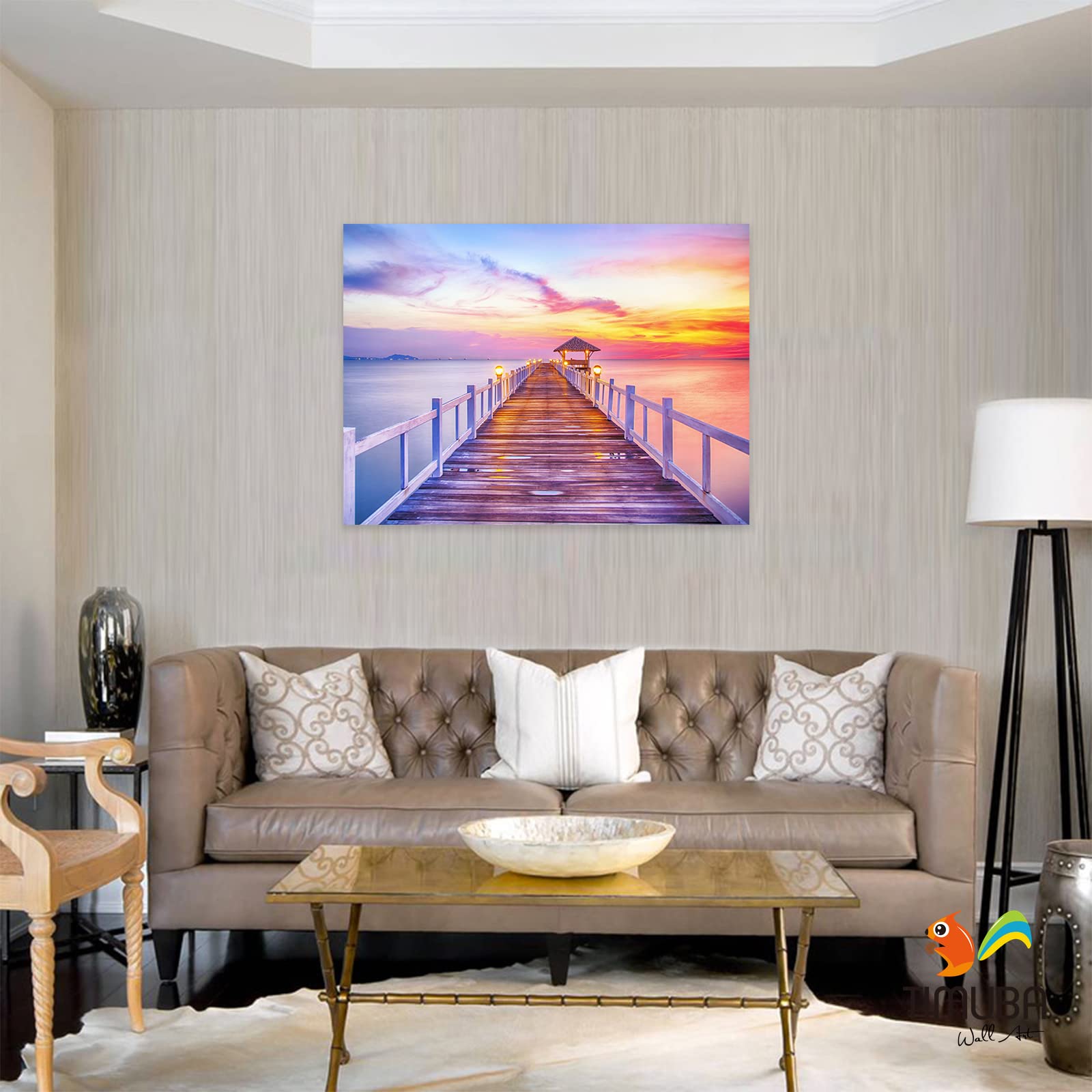 32x48 Inches Canvas Wall Art - Beach Sunset Hawaii Coastal Decor for Bathroom & Living Room | Perfect for Home, Office & Vacation Rental Wall Decoration