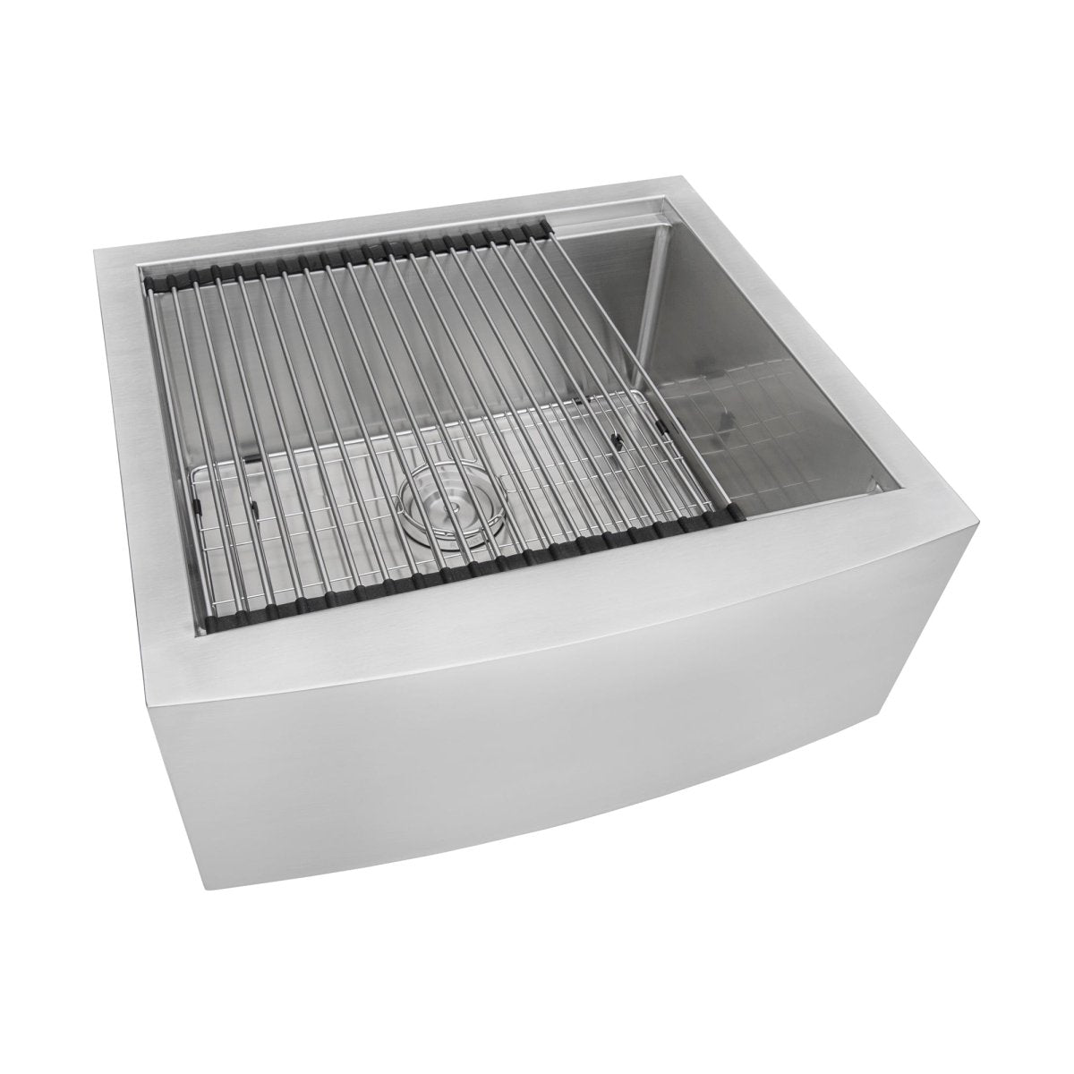 24 Inch Apron Front Farmhouse Kitchen Sink - 16 Gauge Stainless Steel Single Bowl Workstation Sink for Modern & Rustic Kitchens | Perfect for Food Prep, Washing Dishes & Entertaining