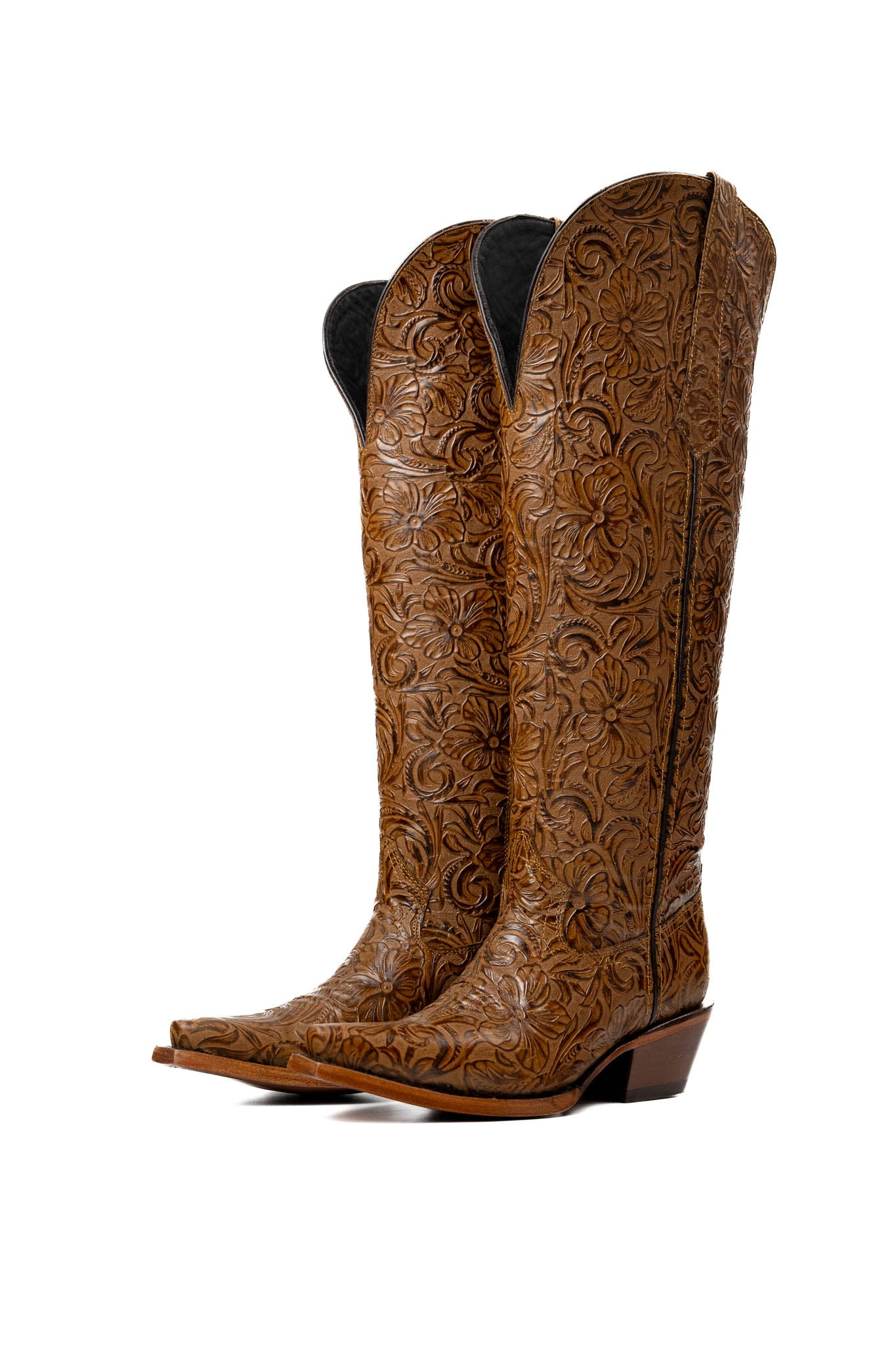 Nancy Women's Tall Wide Calf Snip Toe Cowgirl Boots - Western Riding Boots for Country Dancing, Rodeo & Everyday Wear