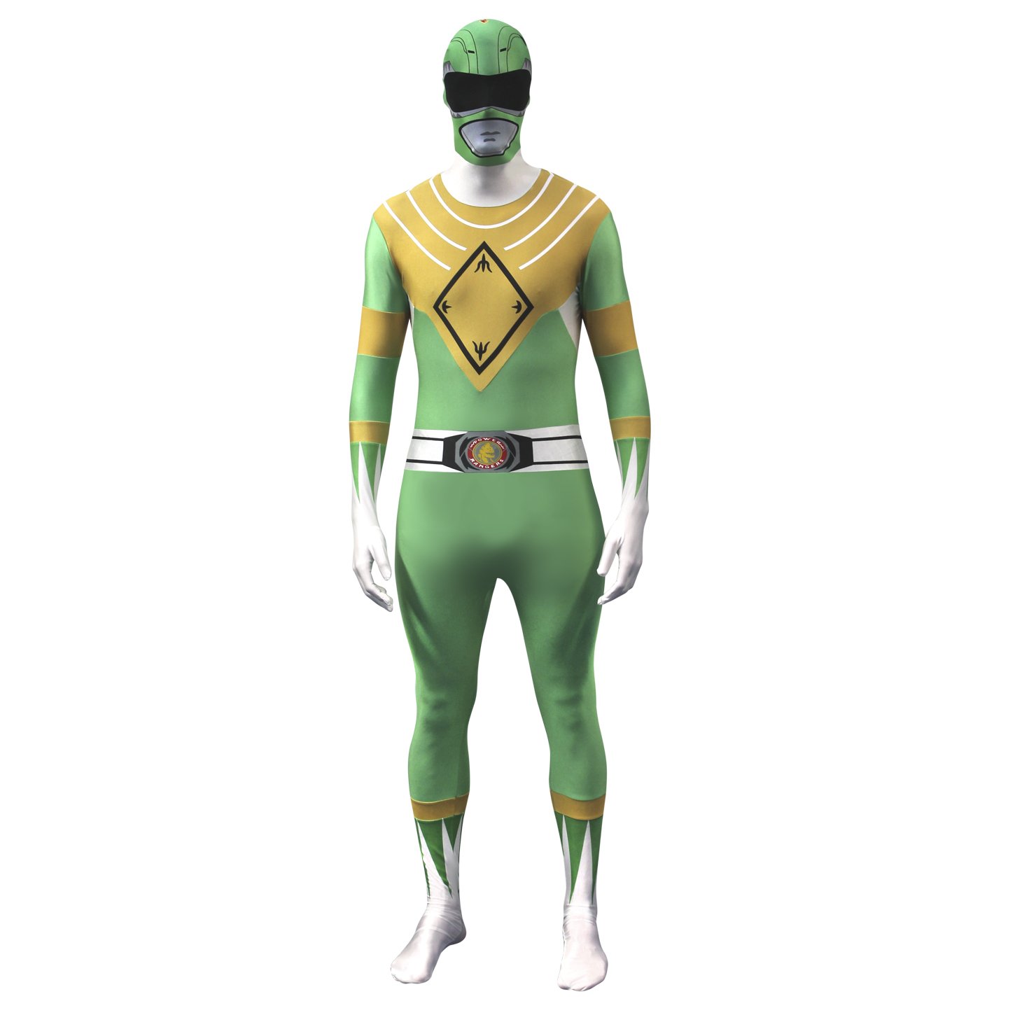 Green Power Ranger Costume for Adults - Full Body Morphsuit for Men | Perfect for Halloween, Cosplay, and Superhero Parties