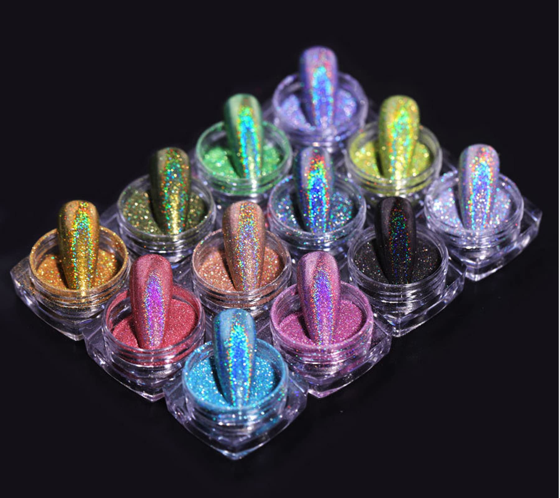12 Colors Chrome Nail Powder with Pearl & Iridescent Effects - Magic Mirror Nail Glitter Dust for Professional Nail Art Designs | Perfect for Salon, Home Manicures & Special Occasion Nail Decorations