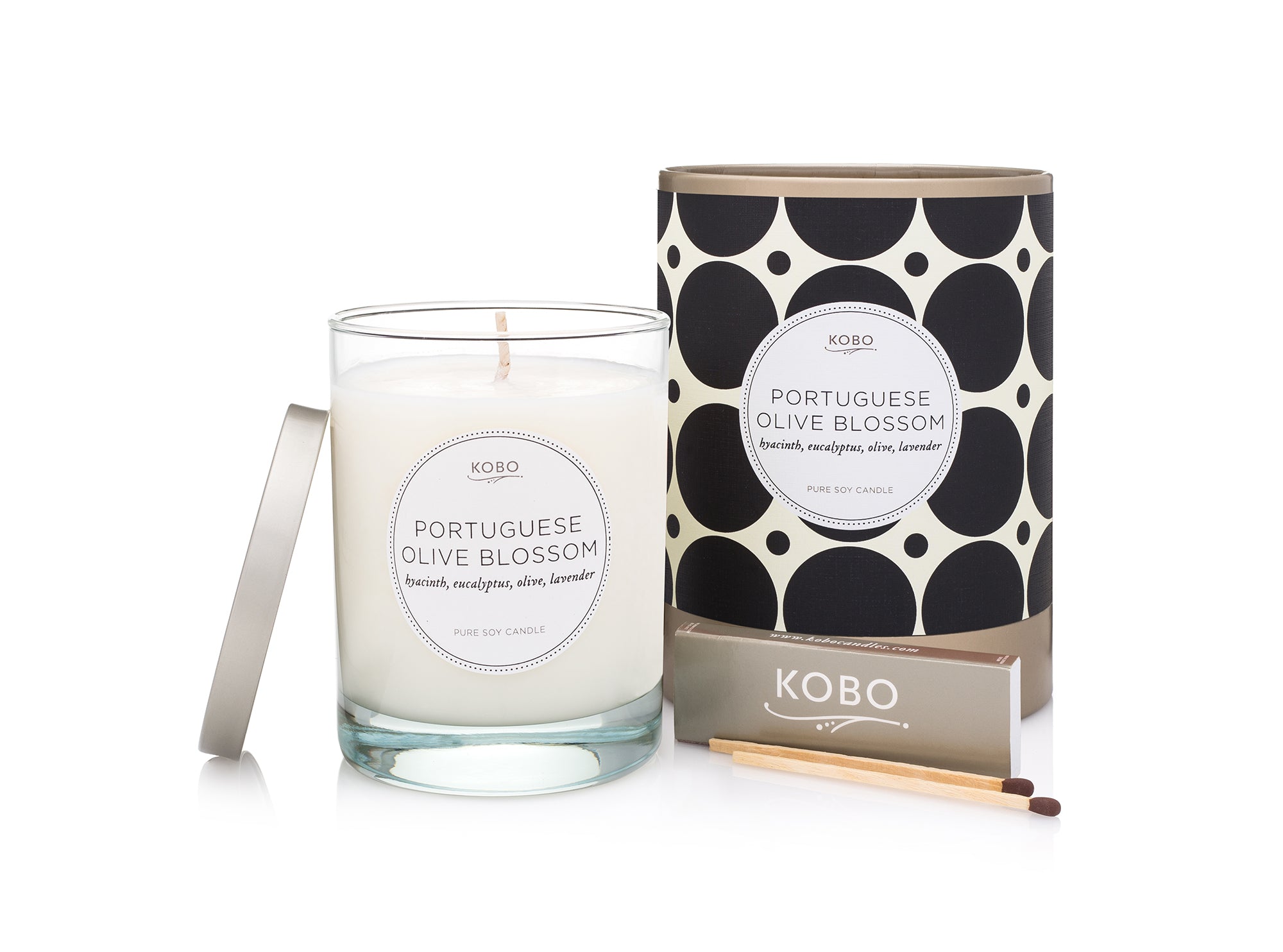 Kobo Soy Candle - Portuguese Olive Blossom Scented Candle | Natural Soy Wax, Long-Lasting Fragrance | Perfect for Relaxation, Meditation & Home Decor