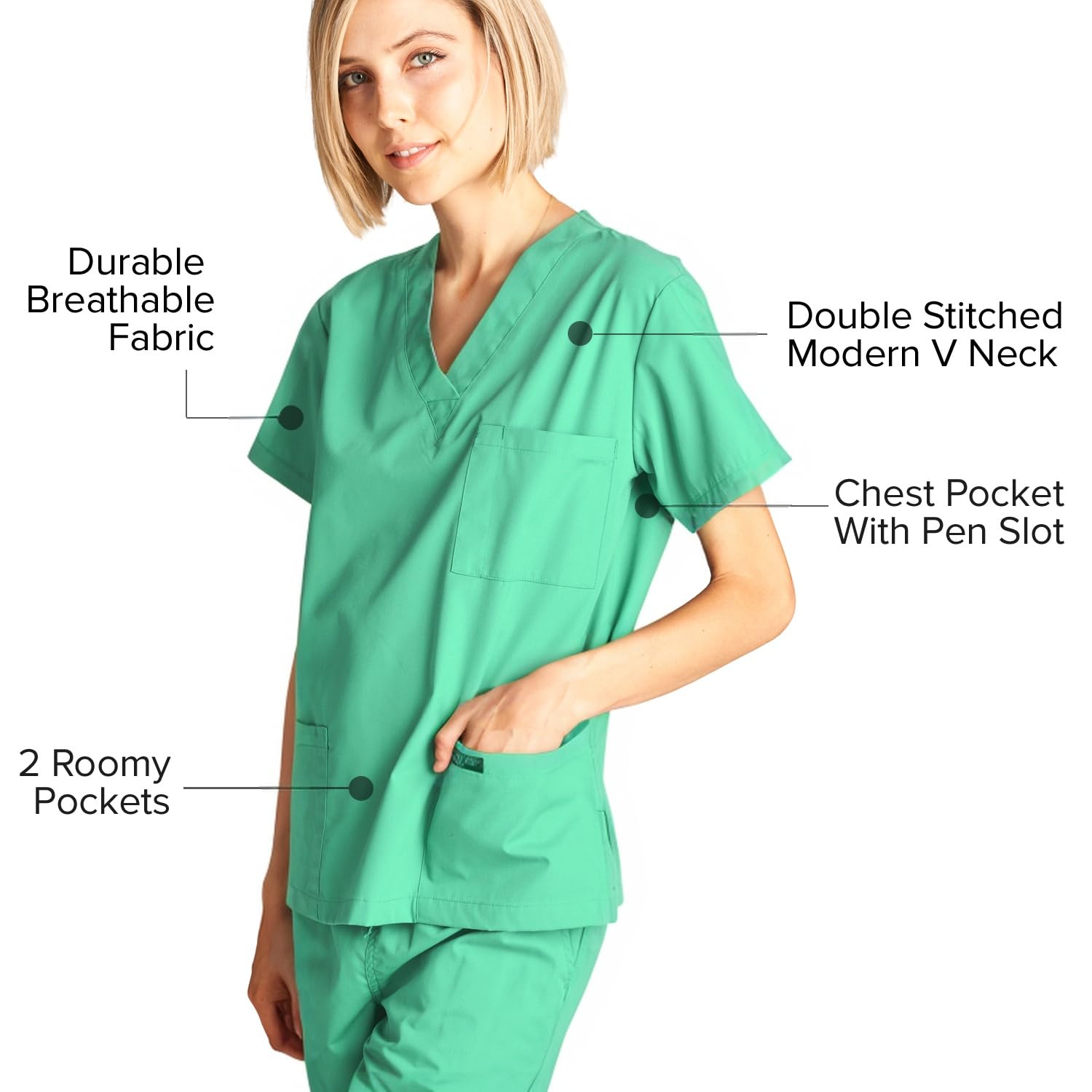 Dagacci Medical Scrubs Set for Women & Men - Comfortable Top & Pants for Nurses, Doctors & Healthcare Professionals - Perfect for Hospitals, Clinics & Medical Work