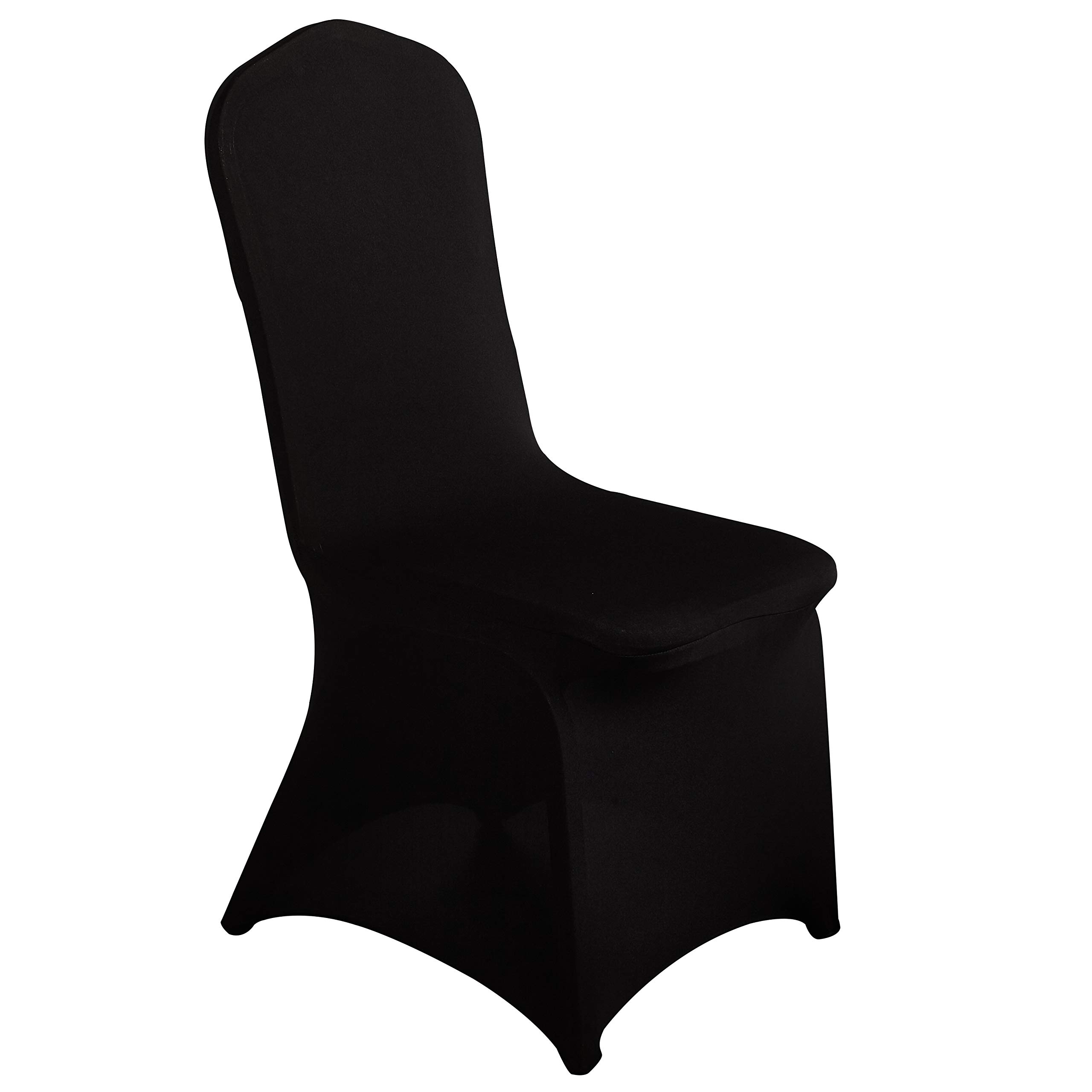 Stretchable Spandex Chair Covers 12pcs - Universal Elastic Banquet Slipcovers for Wedding, Party, Conference & Events (Black) - Perfect for Indoor/Outdoor Decorations & Formal Occasions