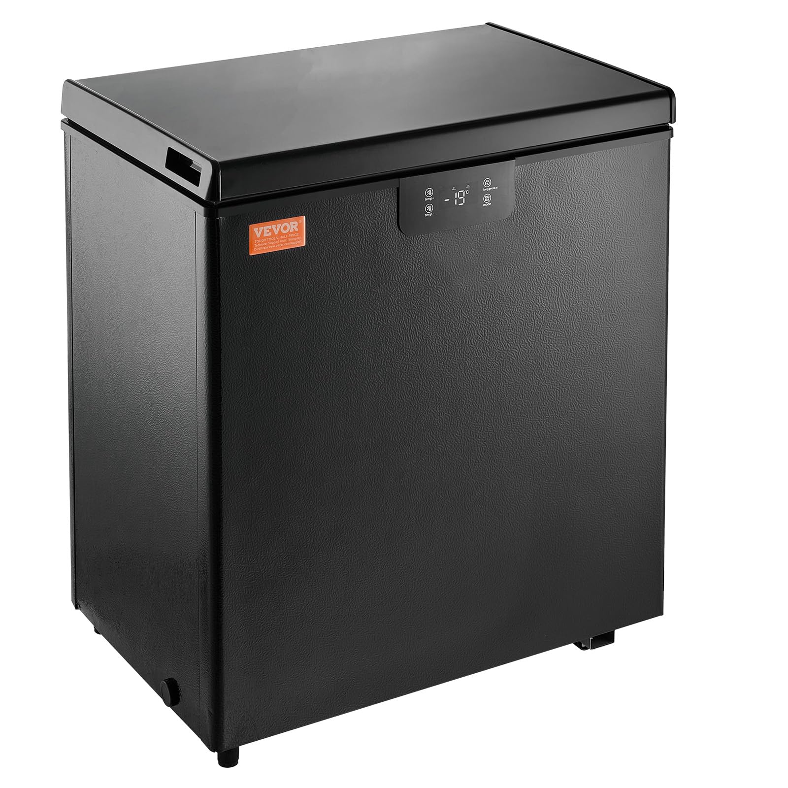 VEVOR 5 Cu.ft Compact Chest Freezer, Energy Efficient Deep Freezer with Adjustable Thermostat & 2 Removable Baskets, Low Noise Standing Freezer for Home, Garage, or Basement - Black
