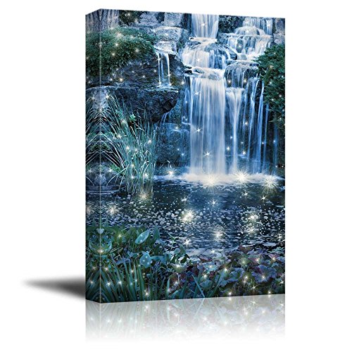 Magic Night Waterfall Scene