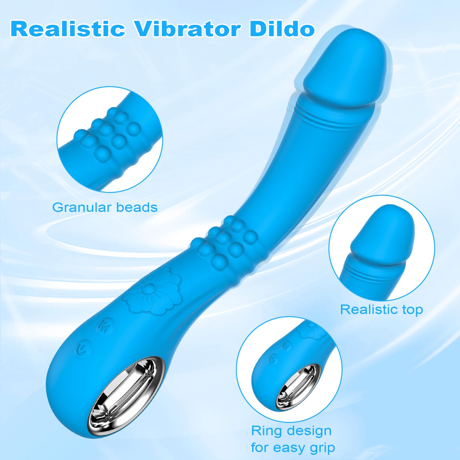 IRKEAC G Spot Vibrator - 10 Powerful Vibration Modes & Super Click Mode, Realistic Silicone Dildo for Women, Clitoral Stimulator Adult Sex Toy (Blue) - Perfect for Solo Play, Couples & Sensual Exploration
