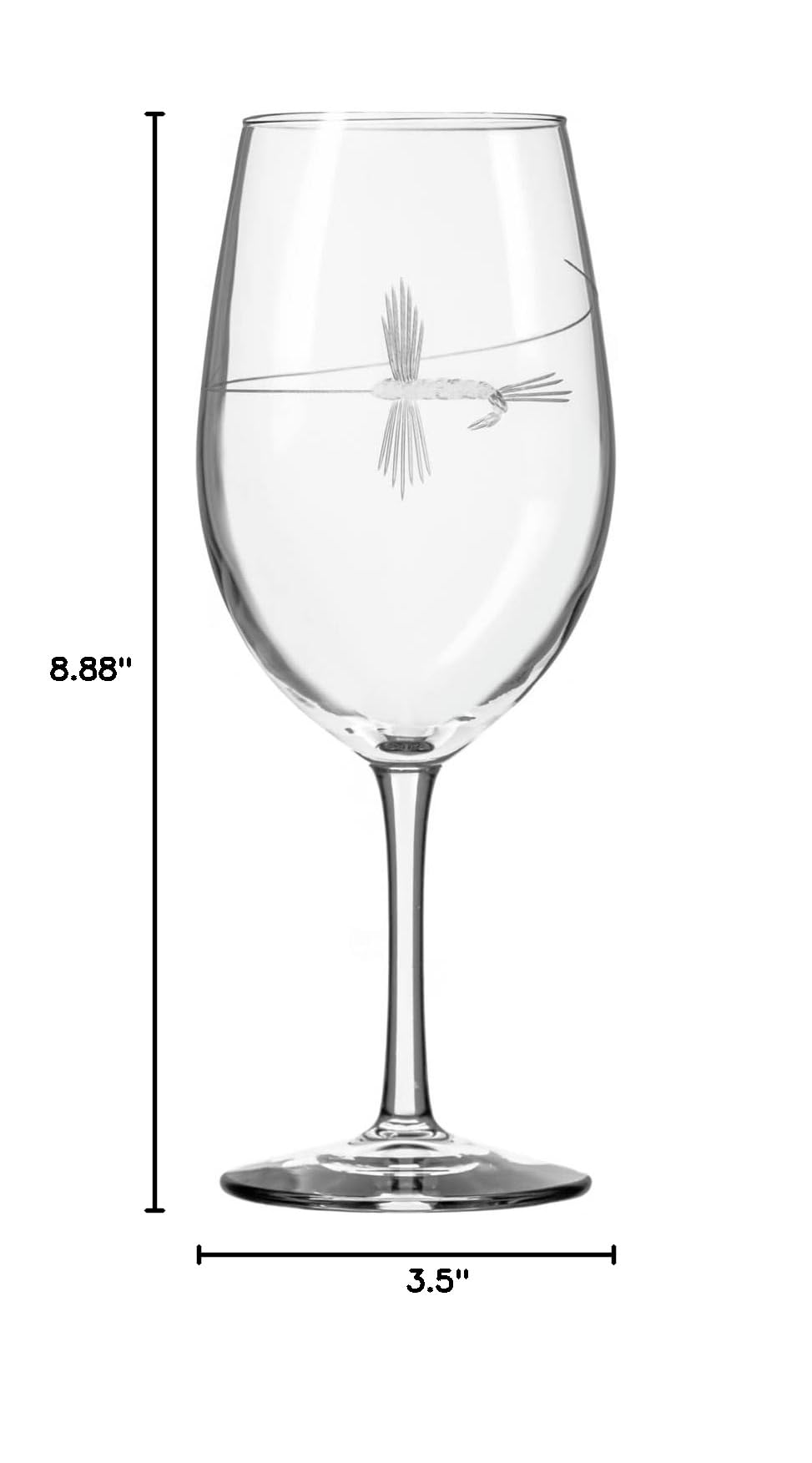 Rolf Glass Premium 18oz Fly Fishing Wine Glasses Set of 4 - Lead-Free Crystal Outdoor Drinking Cups for Camping, Hiking & Home Entertaining - Handcrafted in USA