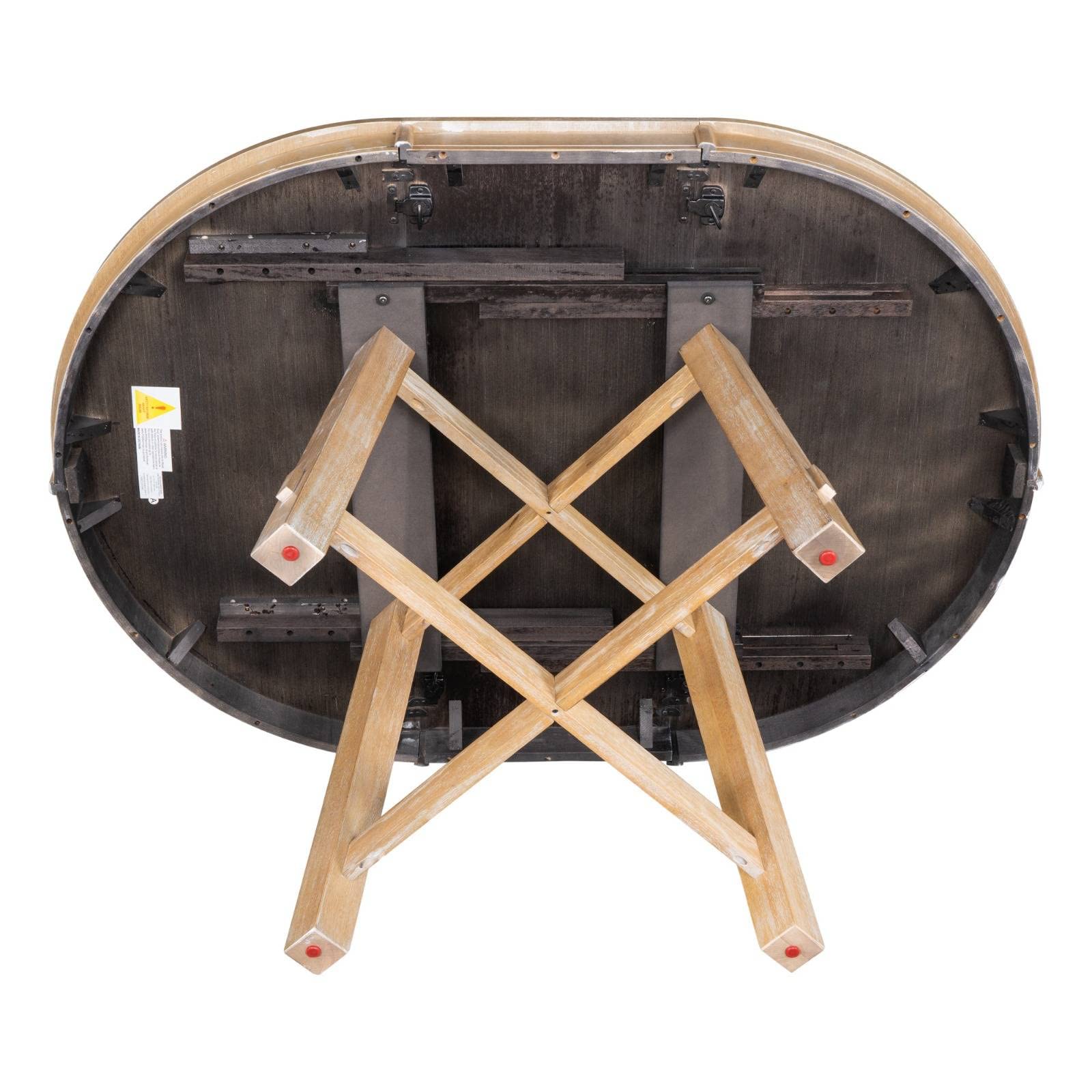 Expandable Farmhouse Wooden Round Dining Table with 16