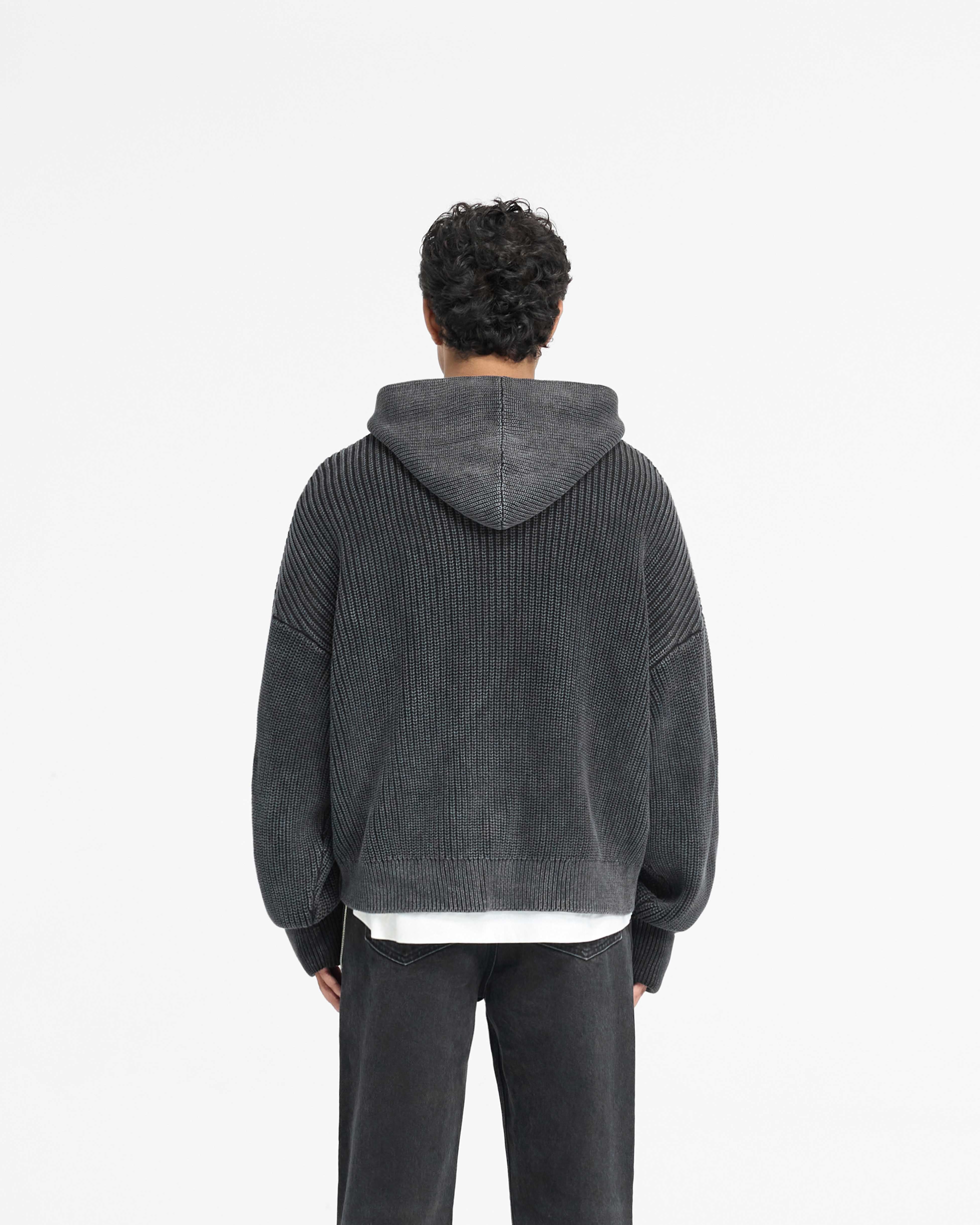 Ribbed Zip Through Hoodie for Men & Women - Stylish Jet Black Pullover for Casual Wear, Gym & Outdoor Activities