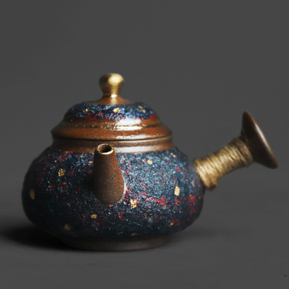 Authentic Japanese Kyusu Teapot - Handmade Sand Clay Pottery for Green Tea & Sencha - Perfect for Tea Ceremonies & Home Brewing