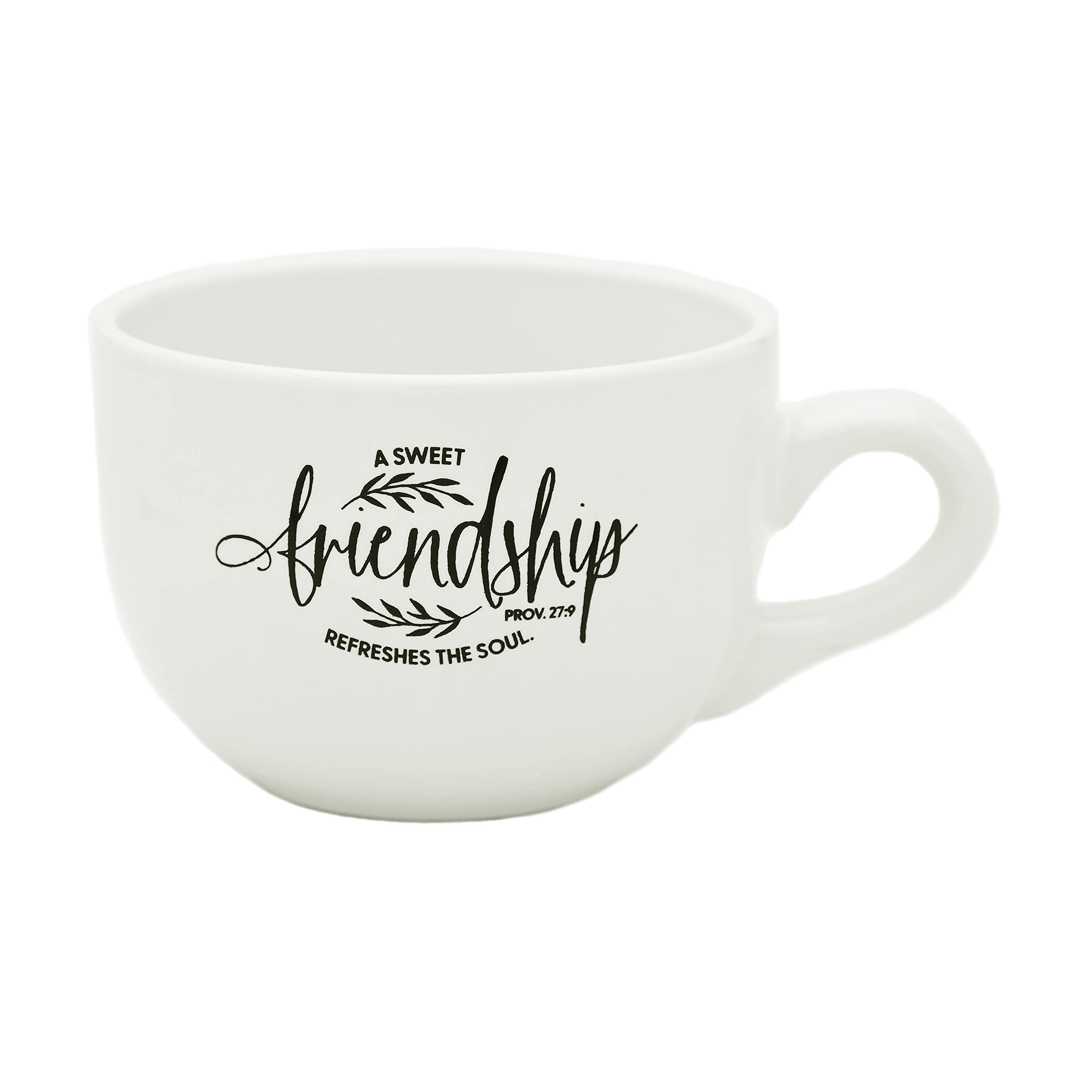 20oz Inspirational Ceramic Coffee Mug - Microwave & Dishwasher Safe Large Tea Cup for Latte, Hot Cocoa & Soup - Perfect for Home, Office & Gifts with Uplifting Bible Verse Prov 27:9
