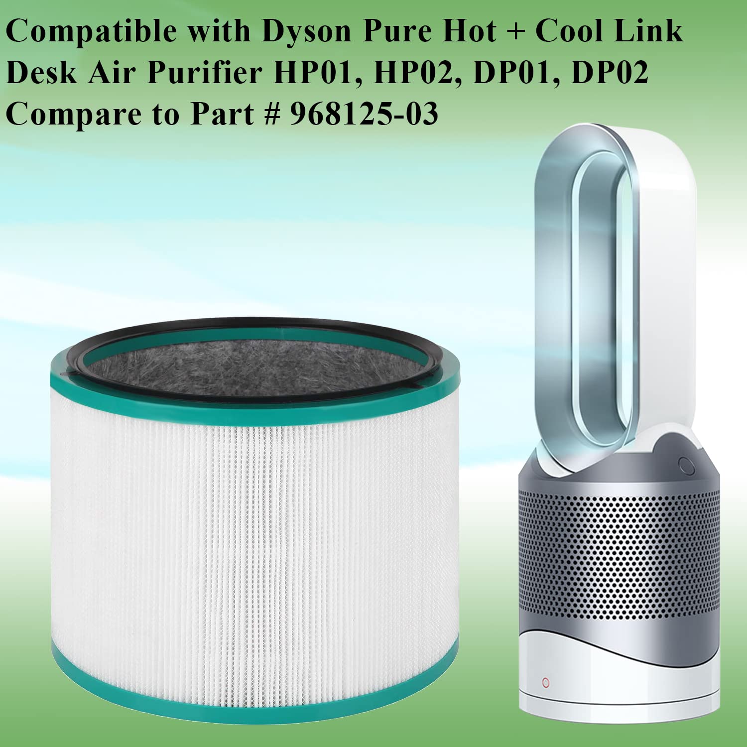Dyson DP01 DP02 Desk Air Purifier Replacement Filter (Part #968125-03) - HEPA Filter for Cleaner Air at Home & Office