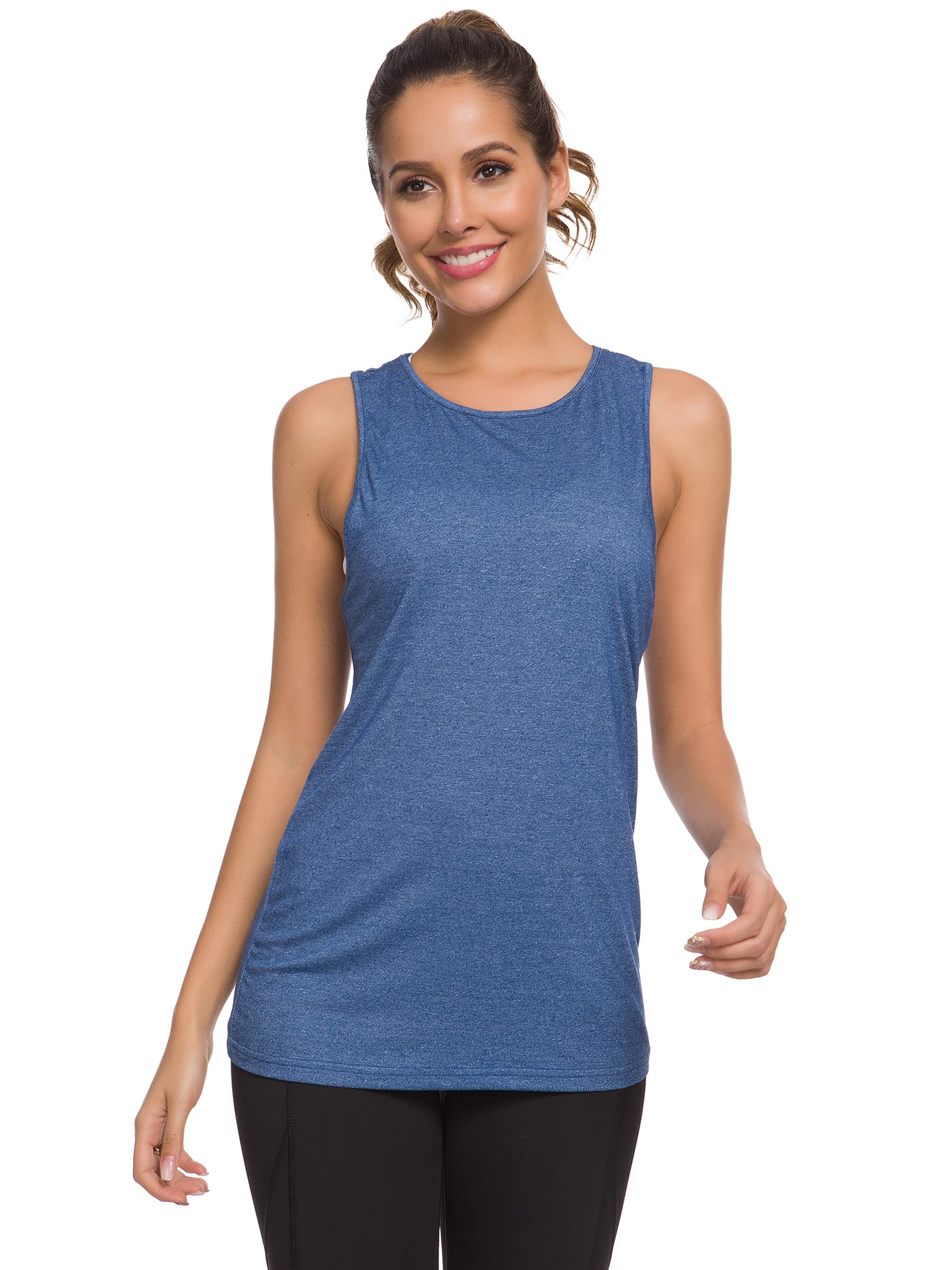 Laughido Women's Open Back Workout Tops - Breathable Athletic Yoga Vests, Backless Sleeveless Tank Tops for Gym, Running & Yoga | Lightweight Moisture-Wicking Activewear for Women