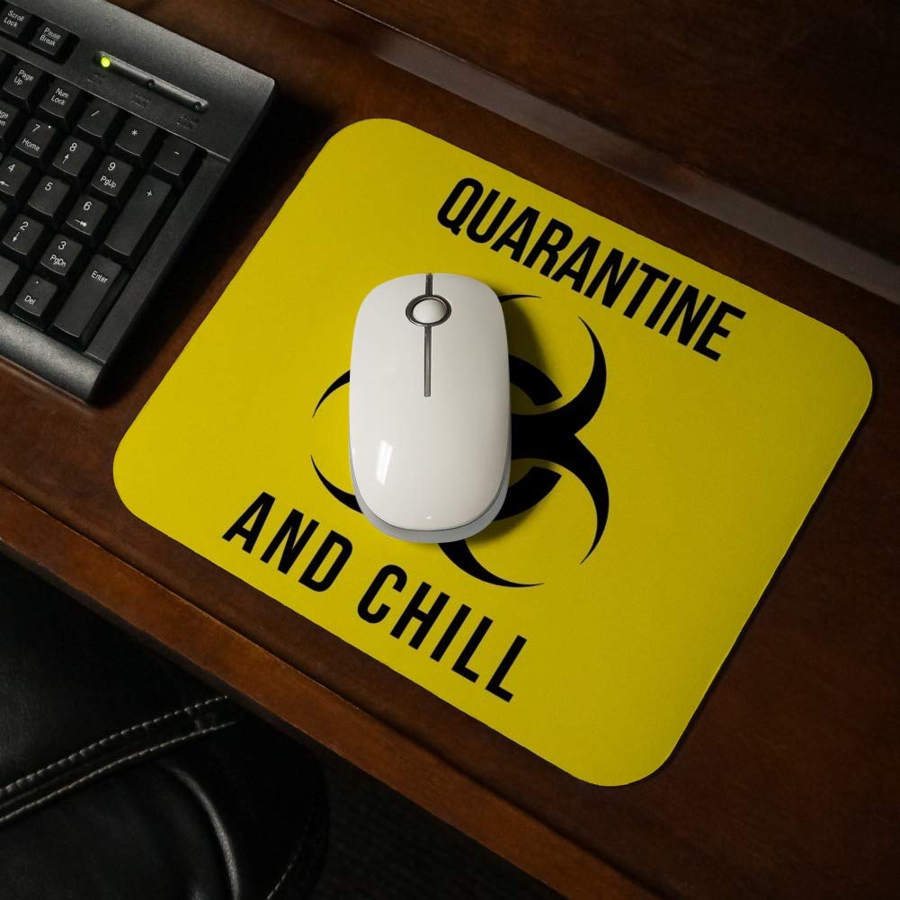 Biohazard Quarantine Gaming Mouse Pad - Ultra Thin Non-Slip Rubber Base - Perfect for PC, Laptop & Office Workstation (Quarantine & Chill Design)