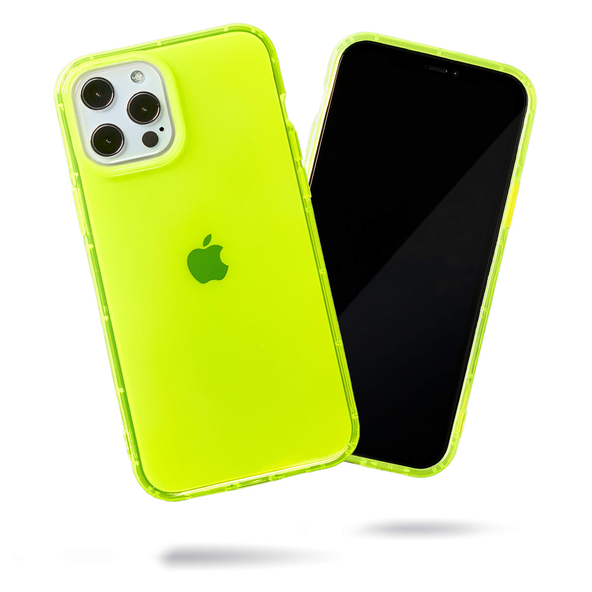SteepLab Neon Highlighter Jelly Case for iPhone 12 Pro Max - Grippy Protective Cover with Shock-Absorbing Air Pockets (Bright Neon Yellow) - Perfect for Gym, Work & Everyday Use