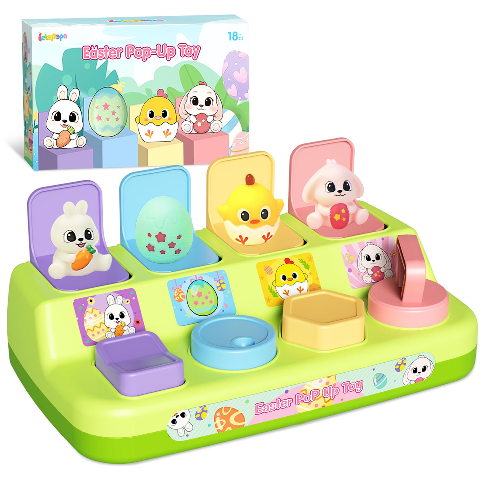 Interactive Pop Up Toys for Toddlers - Montessori Cause & Effect Learning Toys for Babies 18-24 Months - Easter Basket Stuffers & Toddler Gifts for 1-2 Year Olds - Perfect for Early Childhood Development & Sensory Play