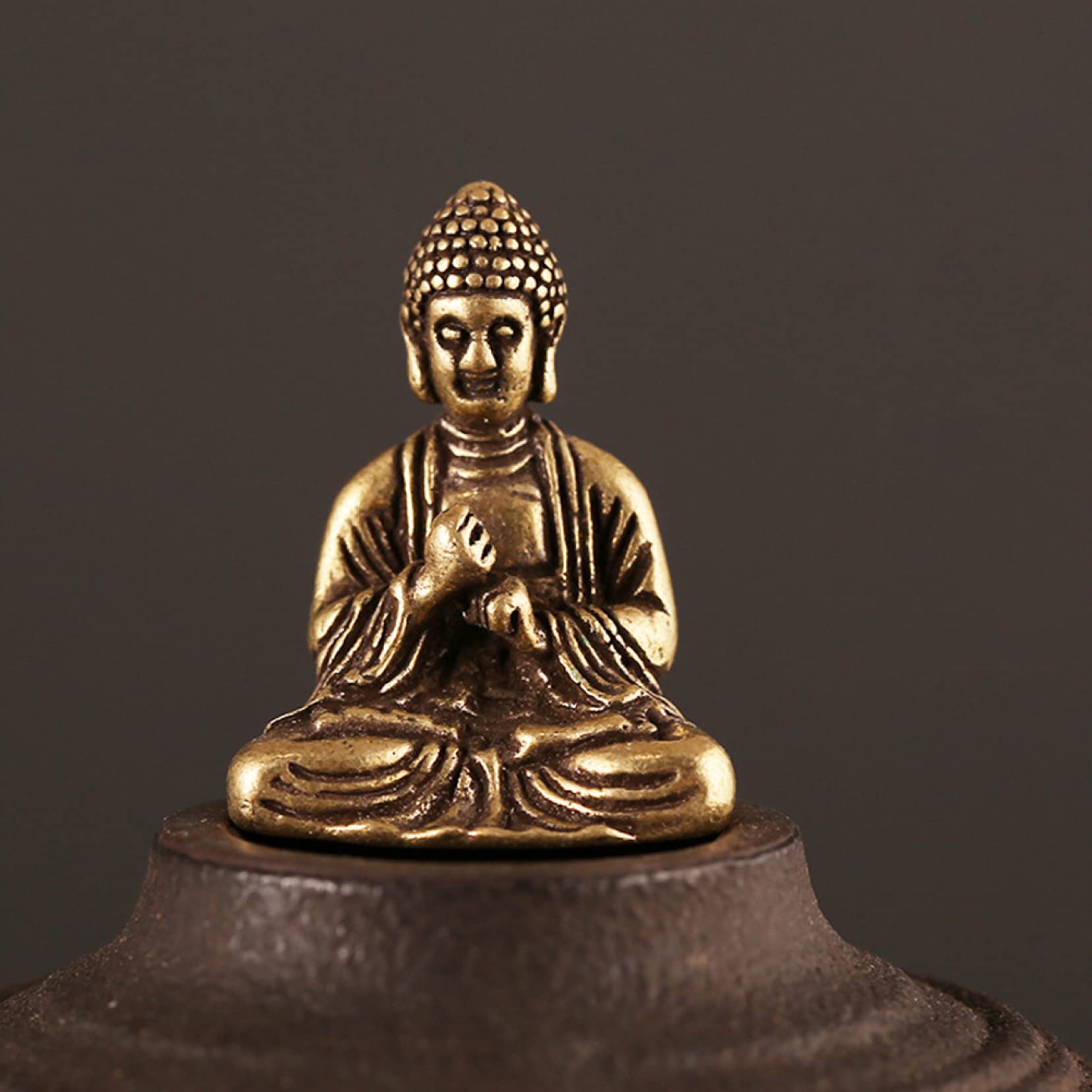 Mini Solid Copper Buddha Statue - Home & Office Decor for Meditation Spaces