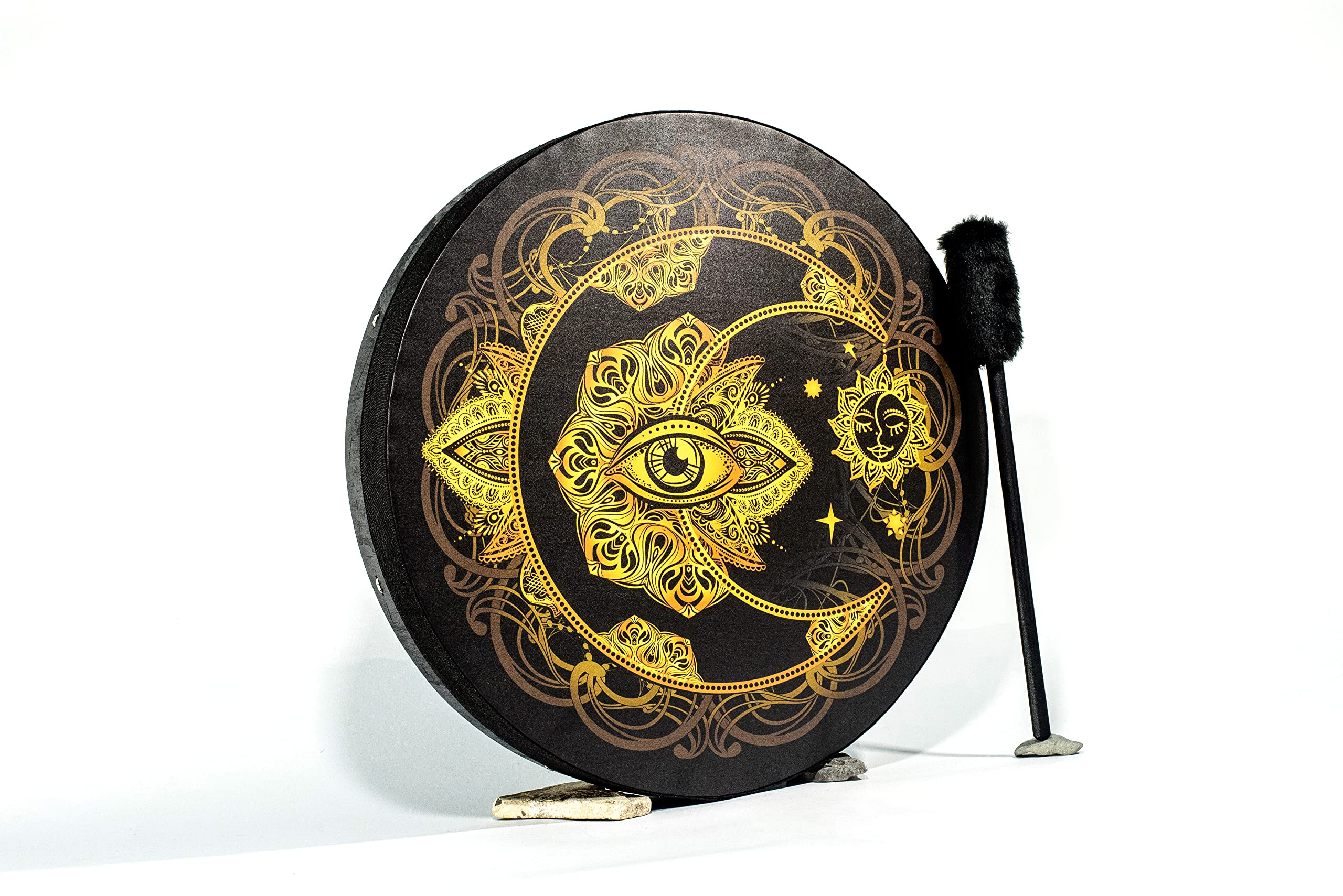 Vegan Shaman Alchemical Moon Drum 18’’ - Handcrafted Tunable Sound Healing Drum for Meditation & Therapy | Eco-Friendly Woman Frame Drum | Perfect for Yoga, Reiki & Spiritual Ceremonies