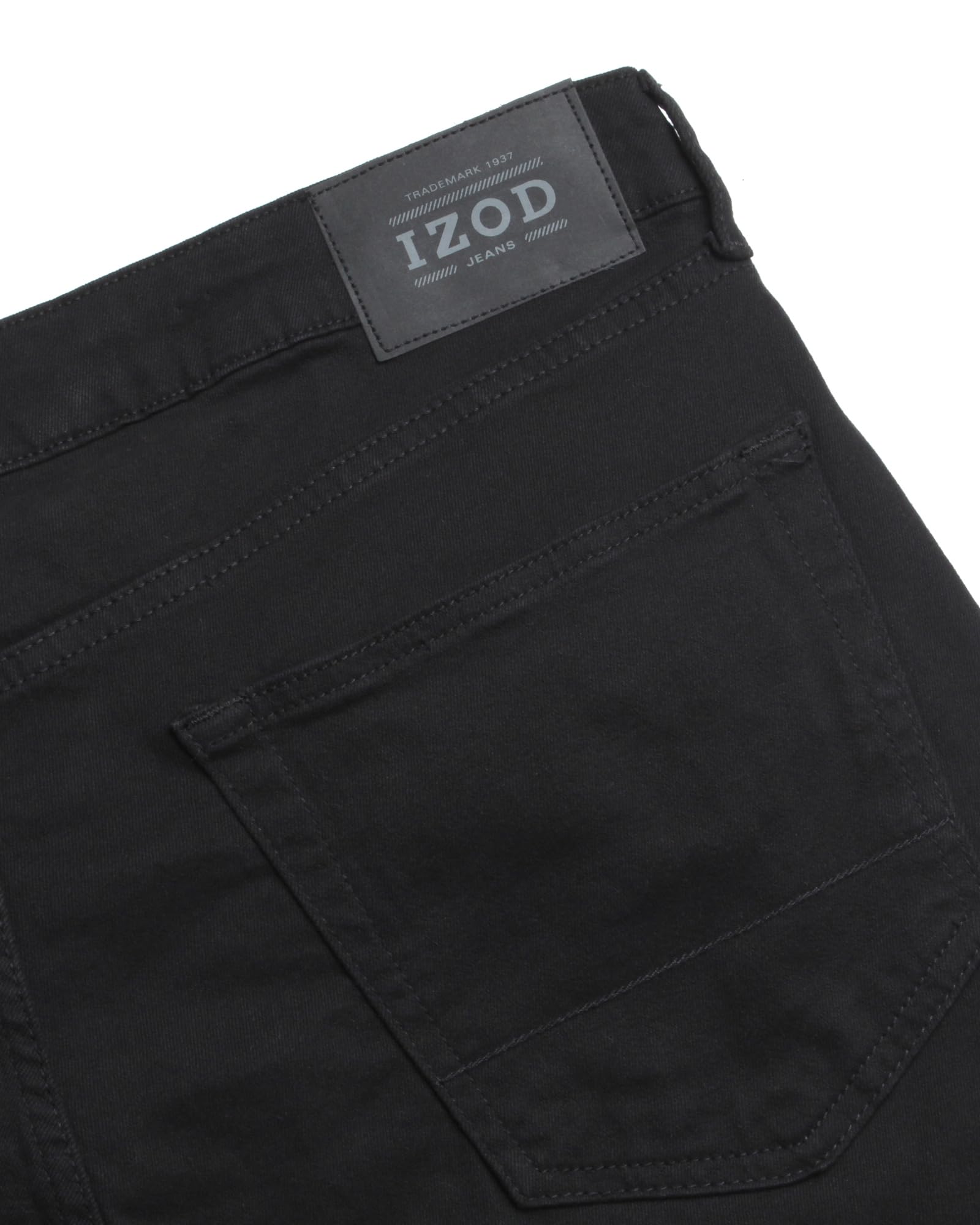 IZOD Men's Relaxed Fit Jeans - Classic 5-Pocket Comfort Stretch Denim Pants - Straight Leg Casual & Work Pants for Men | Comfortable Everyday Wear for Office, Travel & Outdoor Activities