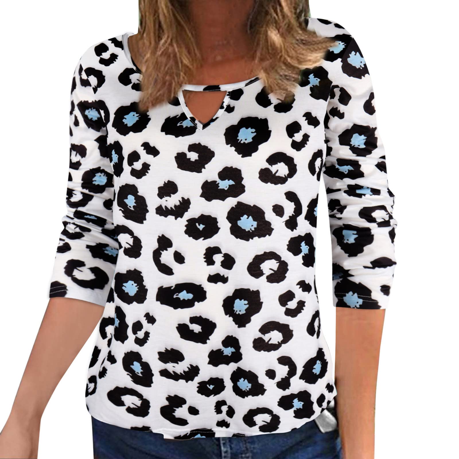 Women's Athletic V-Neck Long Sleeve Shirts - Fashion Casual Printed Tops for Workout & Everyday Wear | Gym, Yoga, Running & Lounge