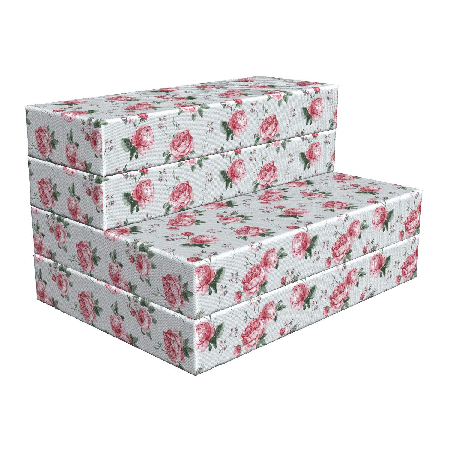 Ambesonne Rose Foldable Mattress - Pink Blossom English Floral Design, 74.8