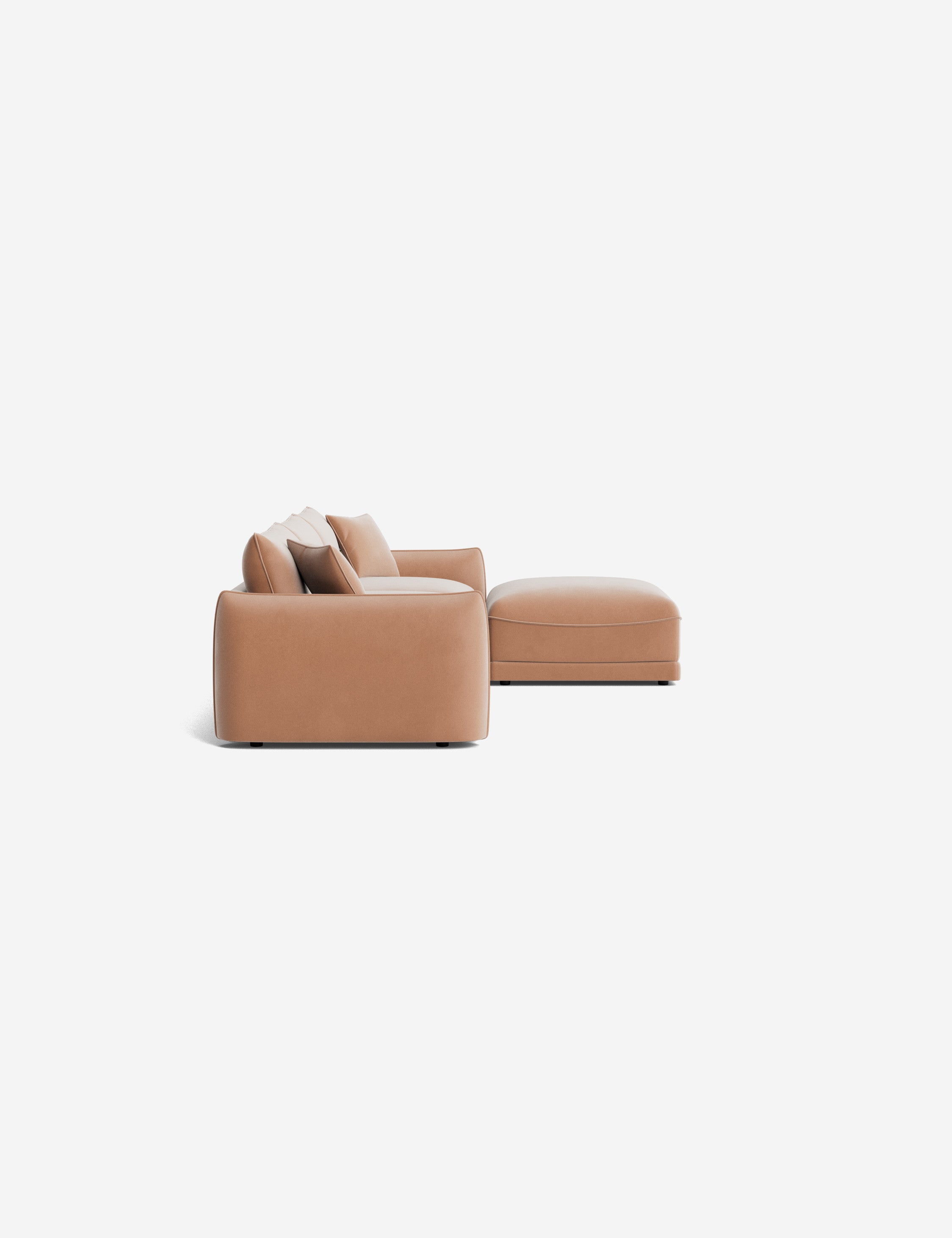 Balmer Sectional Sofa with Ottoman - Modern L-Shaped Couch Set for Living Room, Lounge & Family Room - Comfortable Fabric Sofa for Relaxing, Entertaining & Movie Nights