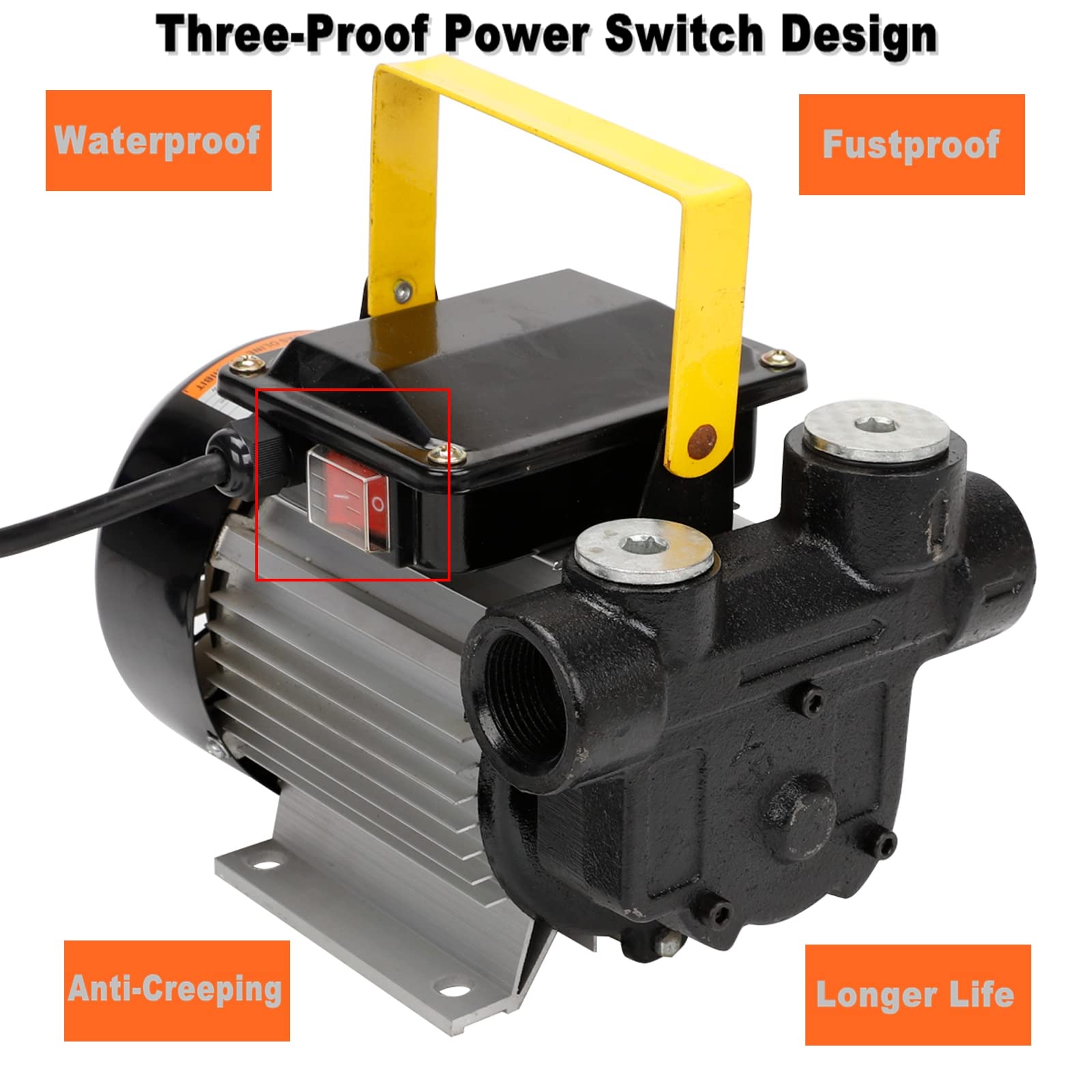 110V AC Electric Transfer Pump - 16GPM 550W Self Priming Oil Fuel Pump for Diesel, Kerosene & Biodiesel - Ideal for Home Heating, Farm Equipment & Industrial Fluid Transfer