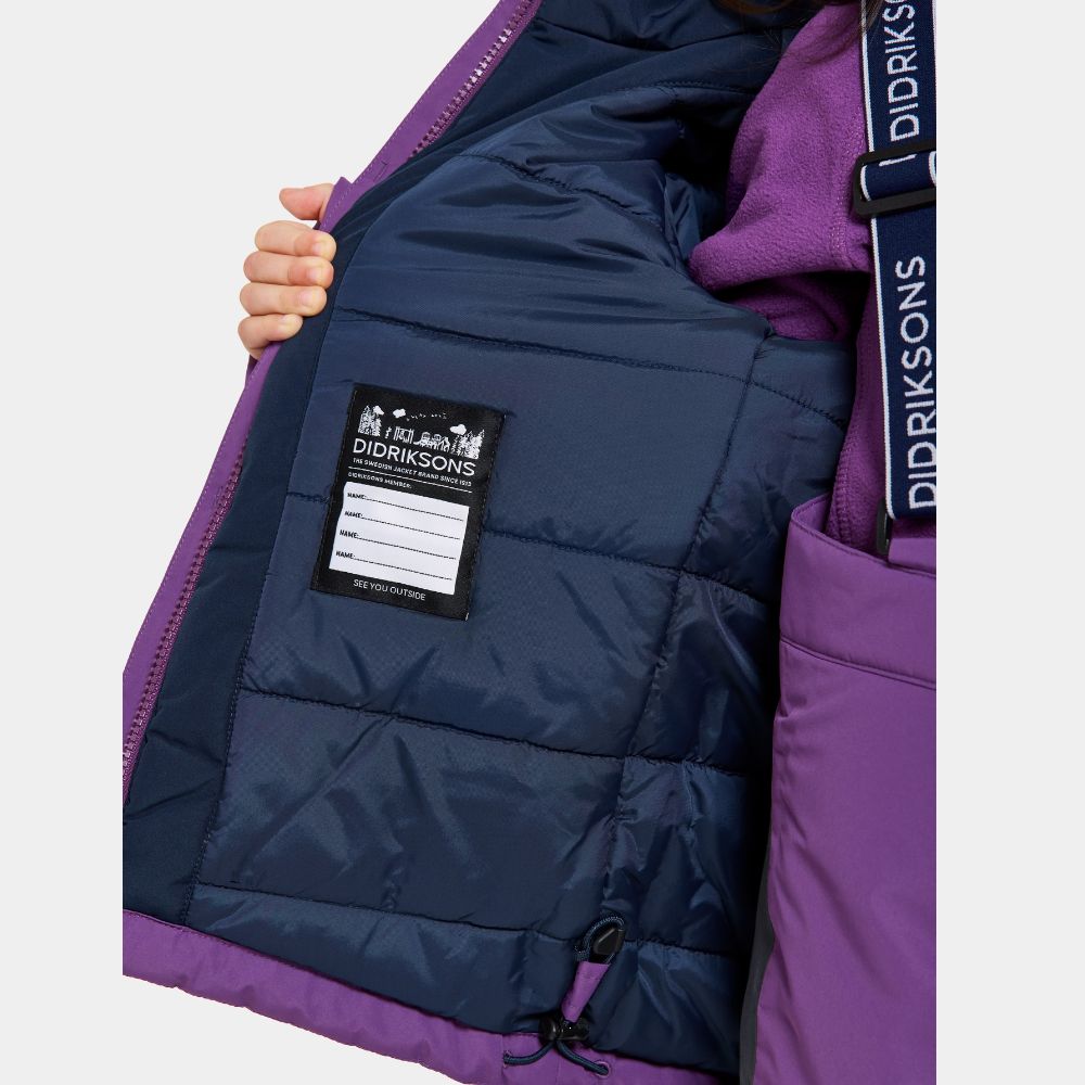 Didriksons Skare Kids Waterproof Ski Jacket & Pants Set - Royal Purple - Winter Snowsuit for Boys & Girls - Perfect for Skiing, Snowboarding & Outdoor Winter Activities