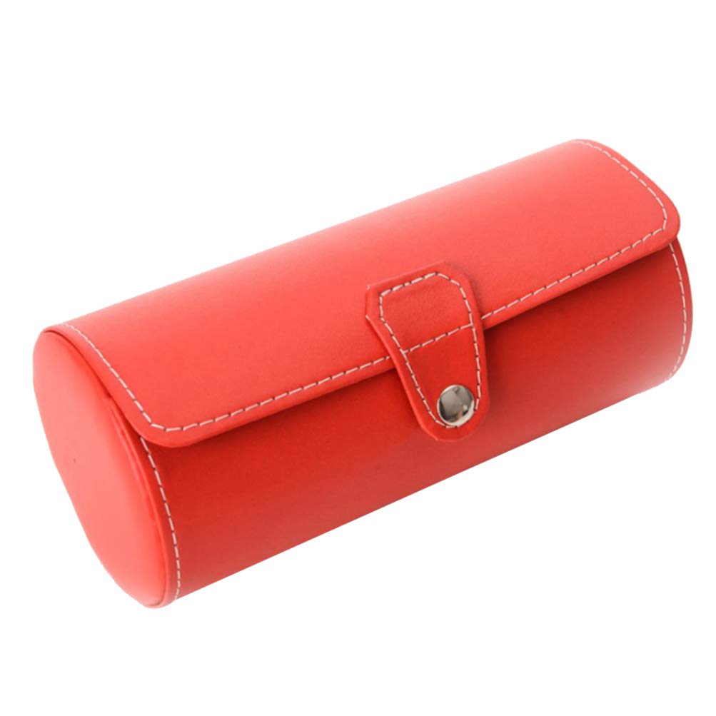 Hemobllo Jewelry Organizer - Portable Watch & Jewelry Storage Case for Desktop Display (Red) - Perfect for Travel & Home Decor