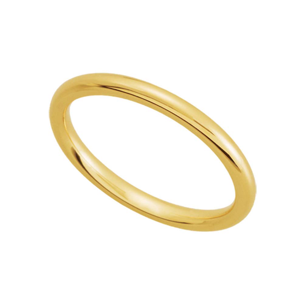 10k Yellow Gold 2mm Comfort Fit Wedding Band - Elegant & Durable for Everyday Wear