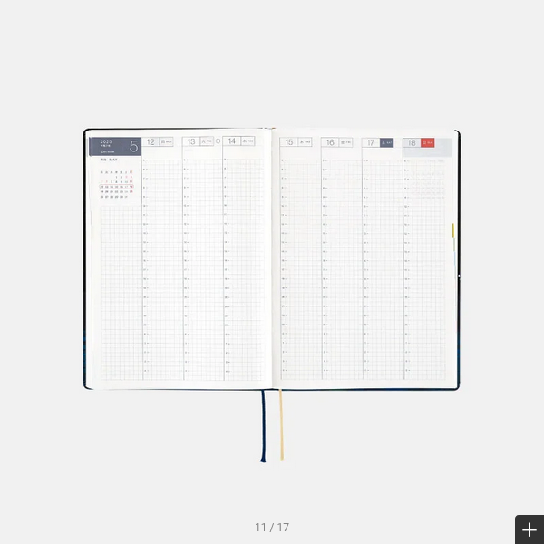 Hobonichi Techo 2025 Planner - A5 Size English Edition | January Start, Monday Start | Daily Planner with Crescent Moon Design by Hiroko Kubota | Perfect for Journaling, Scheduling & Productivity