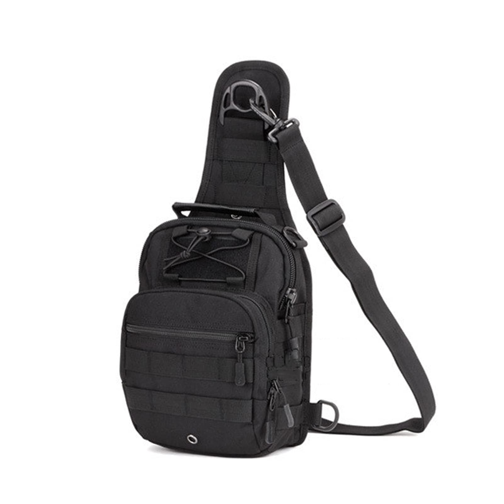Tactical Backpack Outdoor Military Sling Bag for Hiking & Travel (Black)
