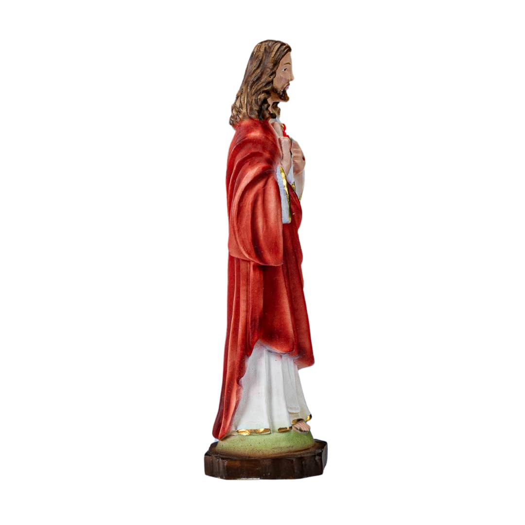 Handmade Sacred Heart of Jesus Statue - 6 Inch Religious Figurine for Home Altar, Catholic Decor & Gift Giving