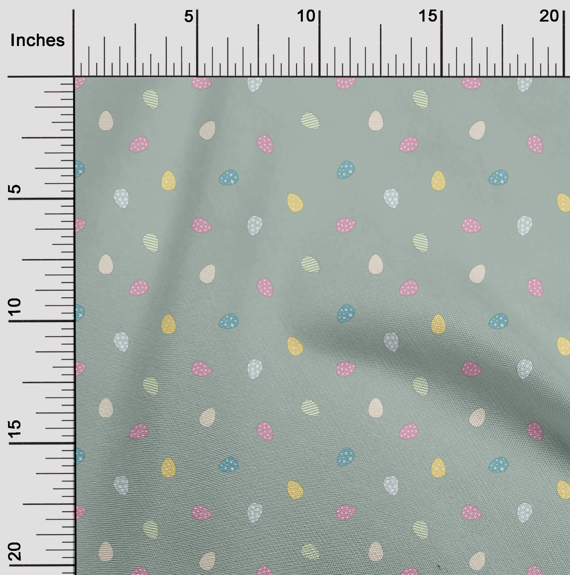 oneOone Polyester Spandex Fabric - Easter Egg Print Fabric by the Yard, 56 Inch Wide - Perfect for Easter Crafts, DIY Costumes & Home Decor Projects
