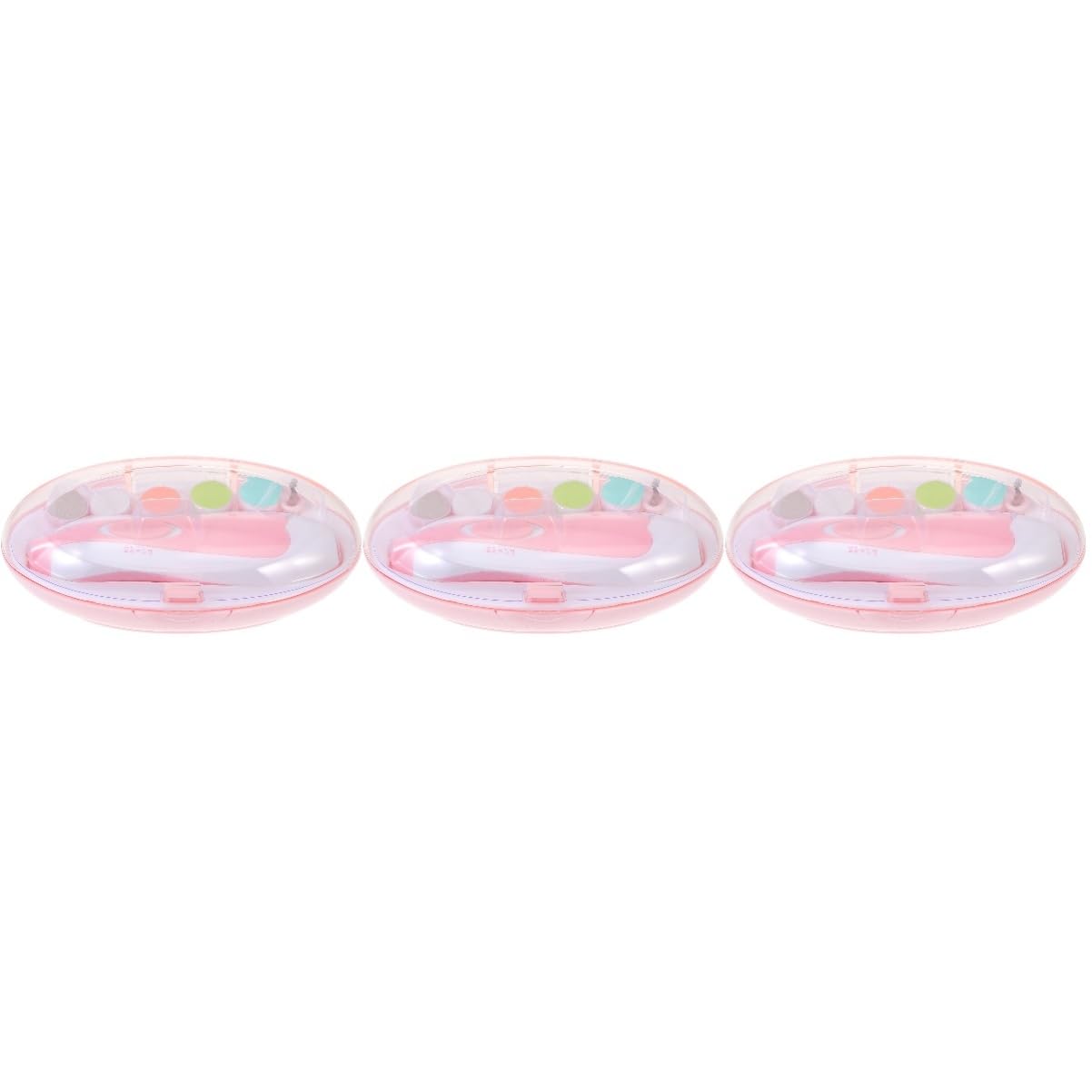 Wakauto 3-Piece Electric Nail Grinder Kit - Automatic Nail Cutter with Wind-Up Mechanism (Clockwise, ABS Material, Pink) for Pets & Small Animals - Perfect for Grooming Dogs, Cats, Rabbits at Home or Professional Use